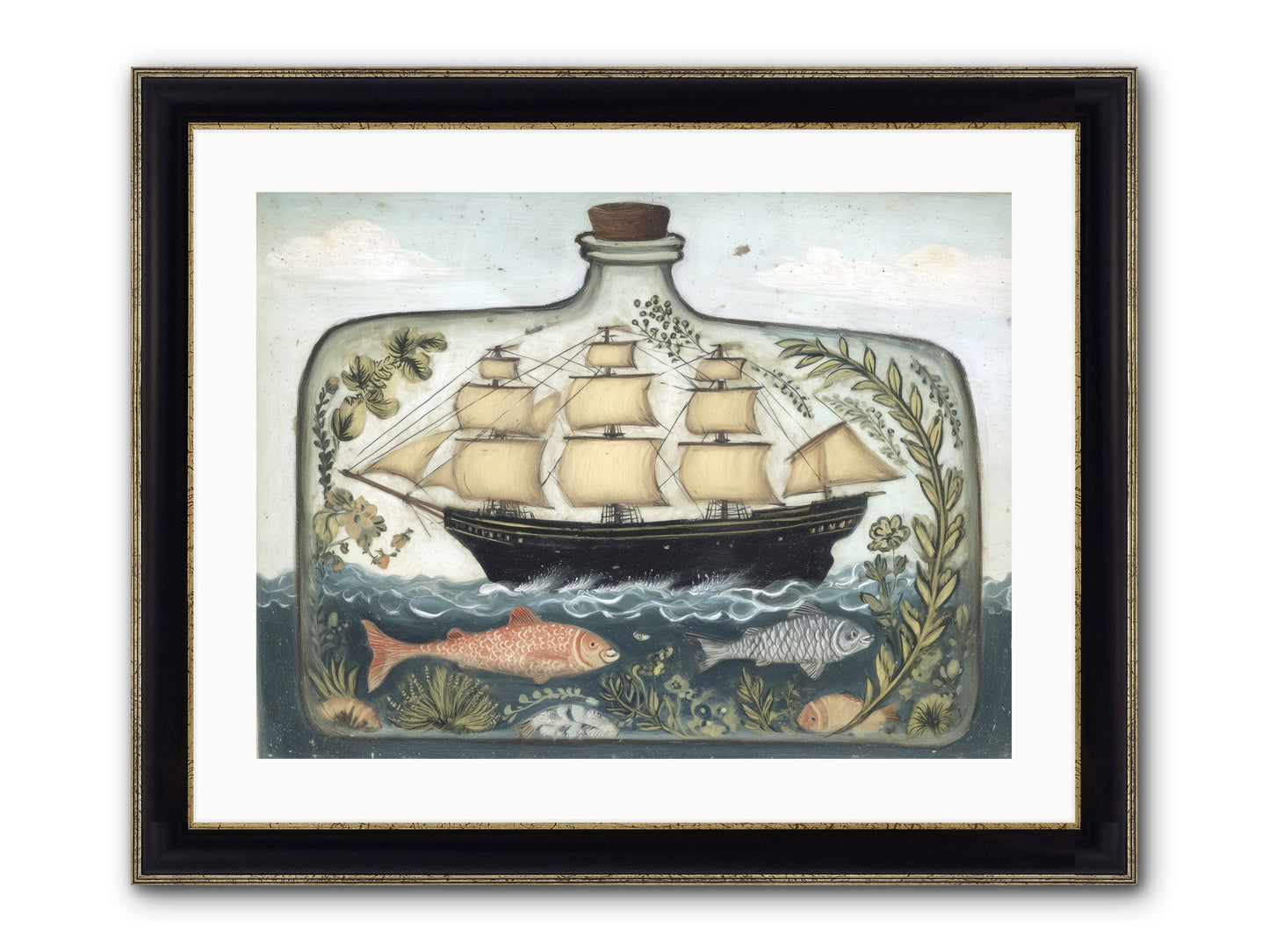 Captured Essence Framed Print - Black & Gold 24x18