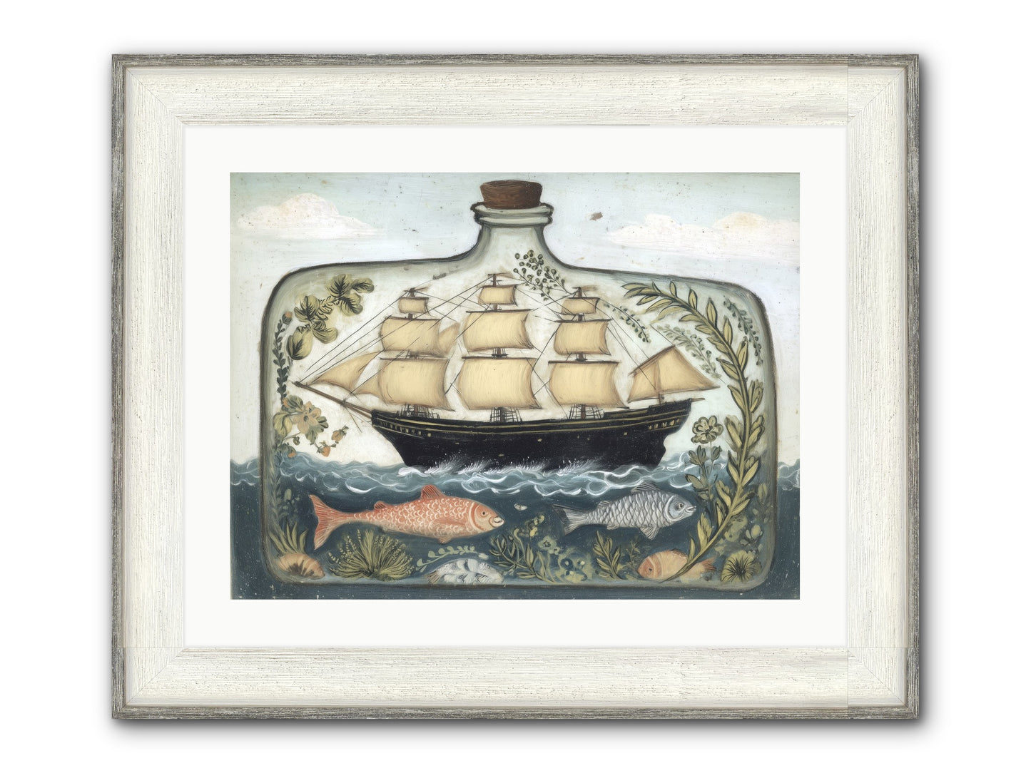 Captured Essence Framed Print - Driftwood White 24x18