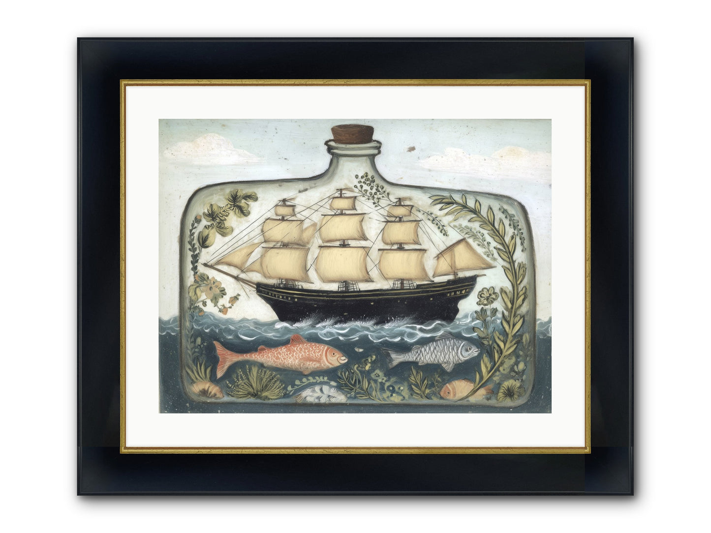 Captured Essence Framed Print - Wide Black w/Gold 24x18