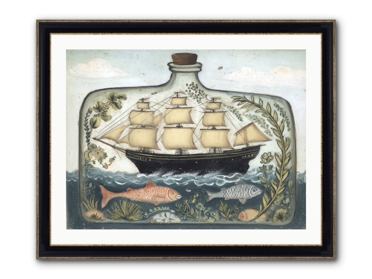Captured Essence Framed Print - Black & Gold 32x24