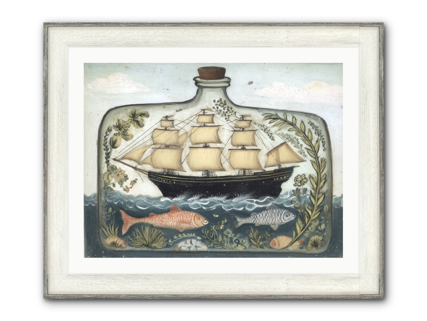 Captured Essence Framed Print - Driftwood White 32x24
