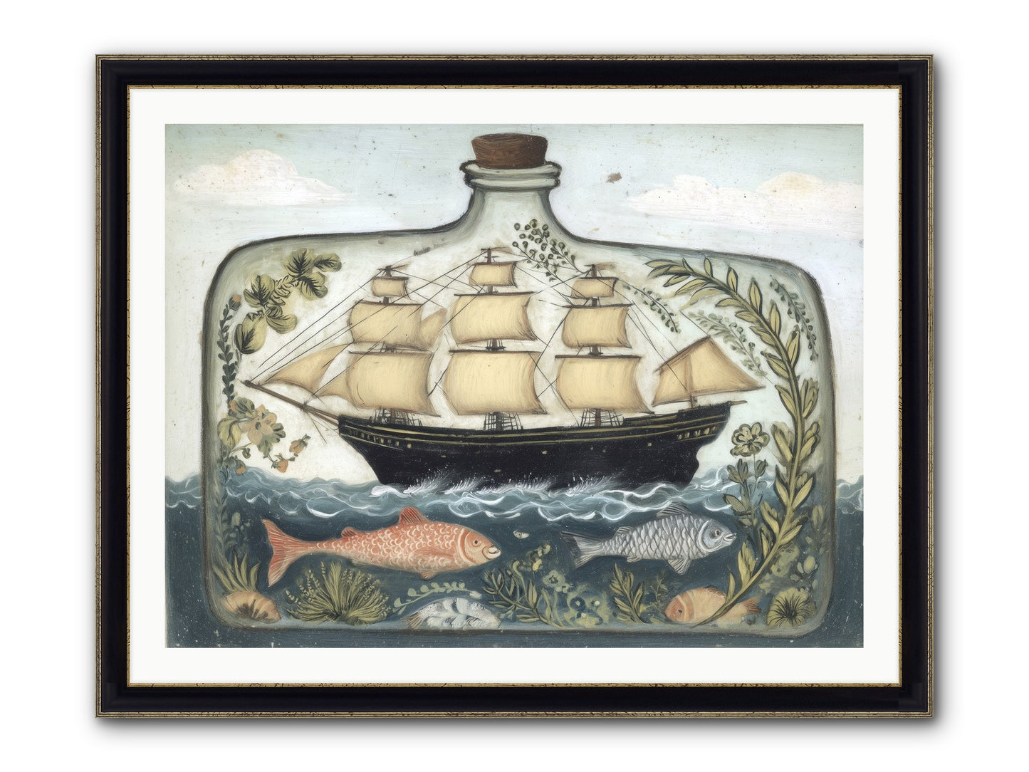 Captured Essence Framed Print - Black & Gold 40x30