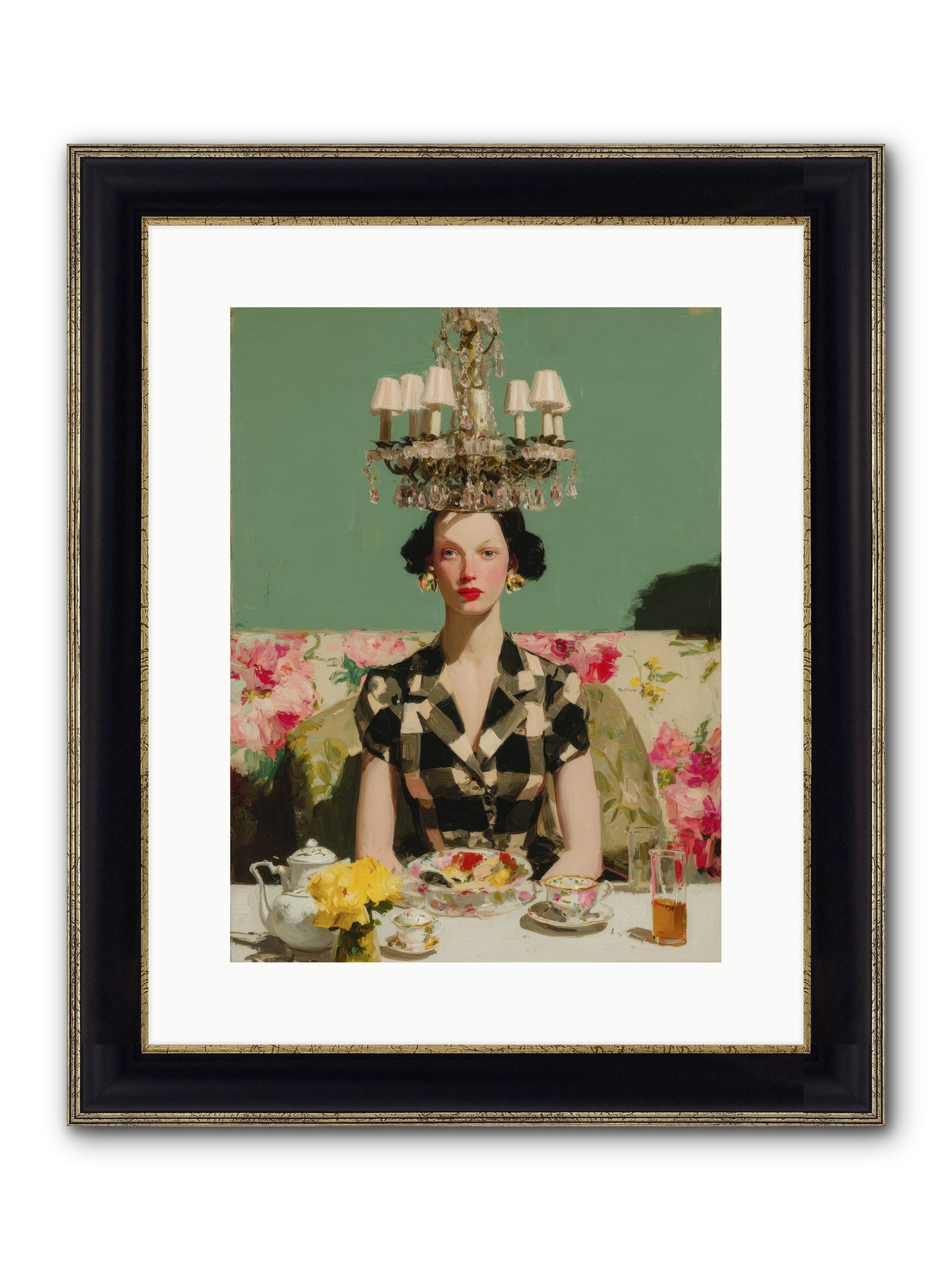 Carnation Row Confidential Framed Print - Black & Gold 12x16