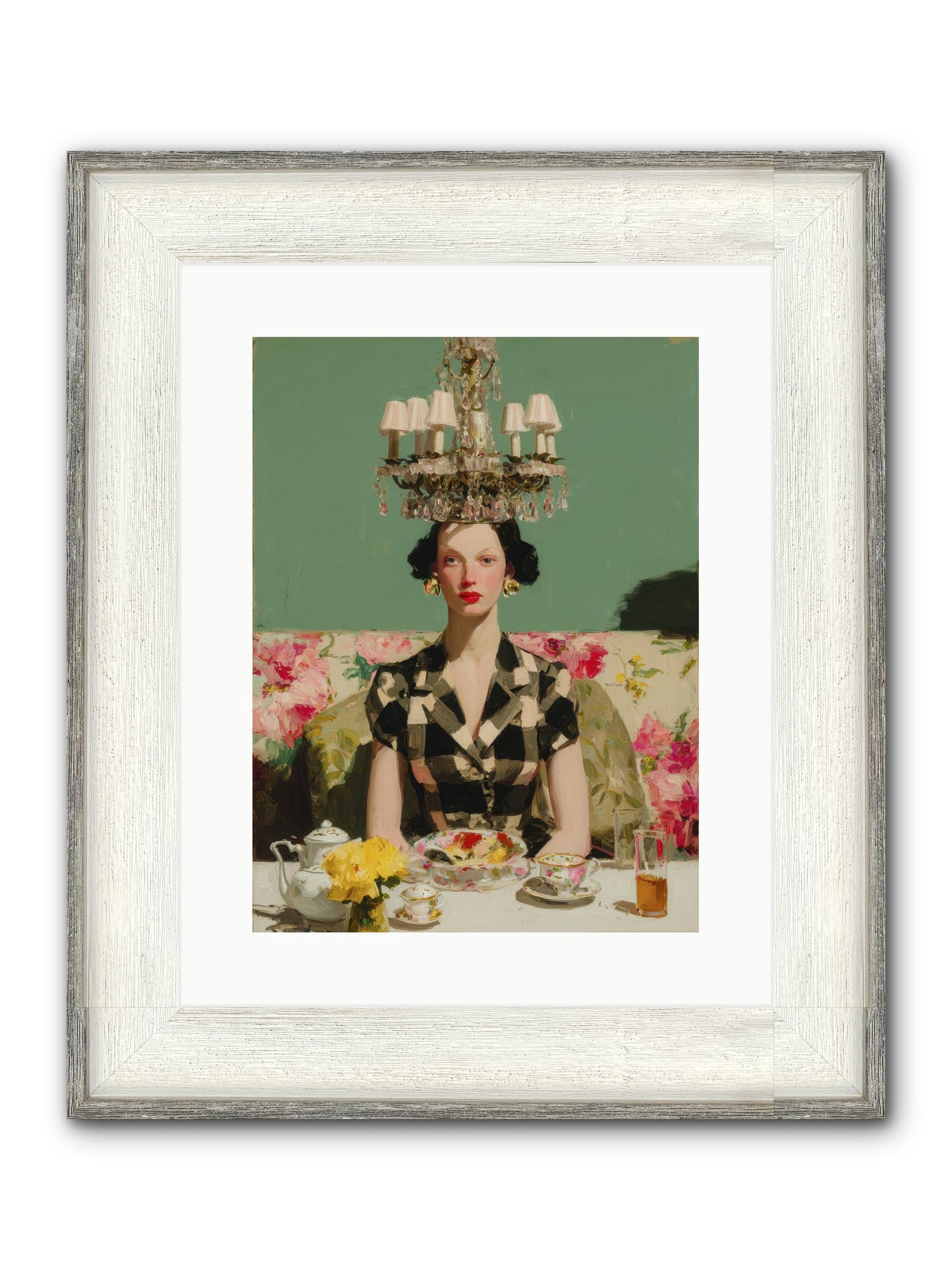 Carnation Row Confidential Framed Print - Driftwood White 12x16