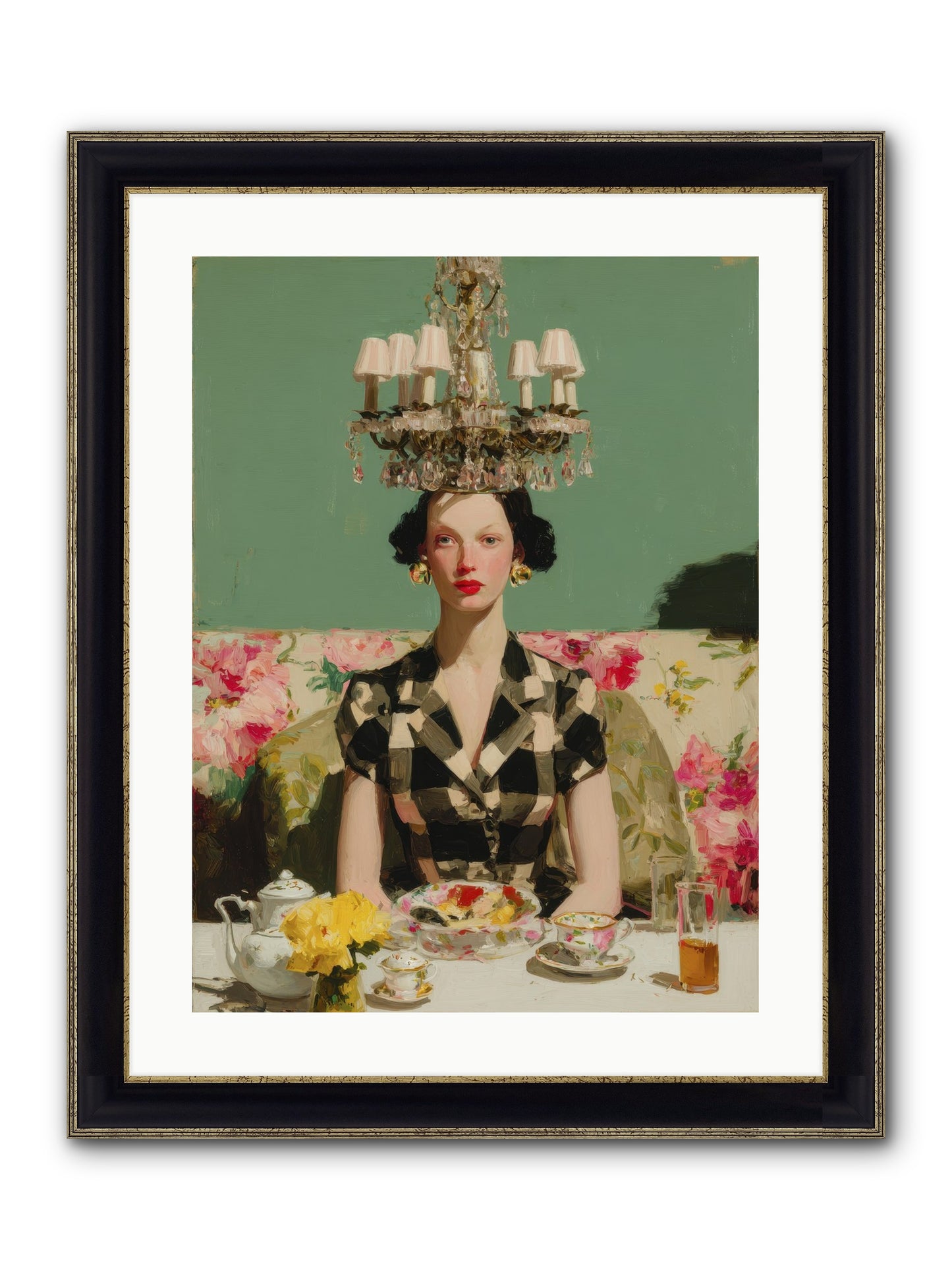 Carnation Row Confidential Framed Print - Black & Gold 18x24