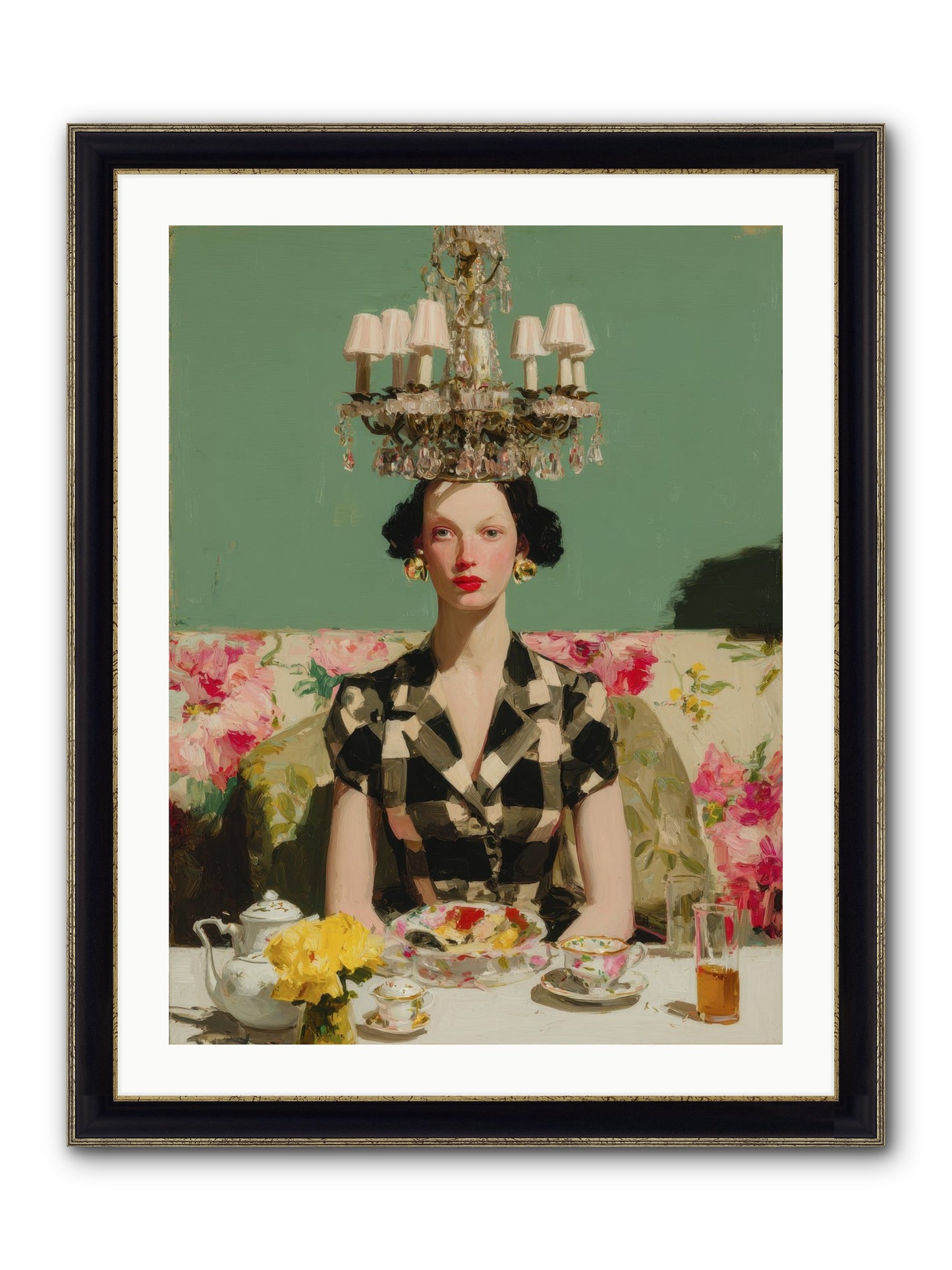 Carnation Row Confidential Framed Print - Black & Gold 24x32