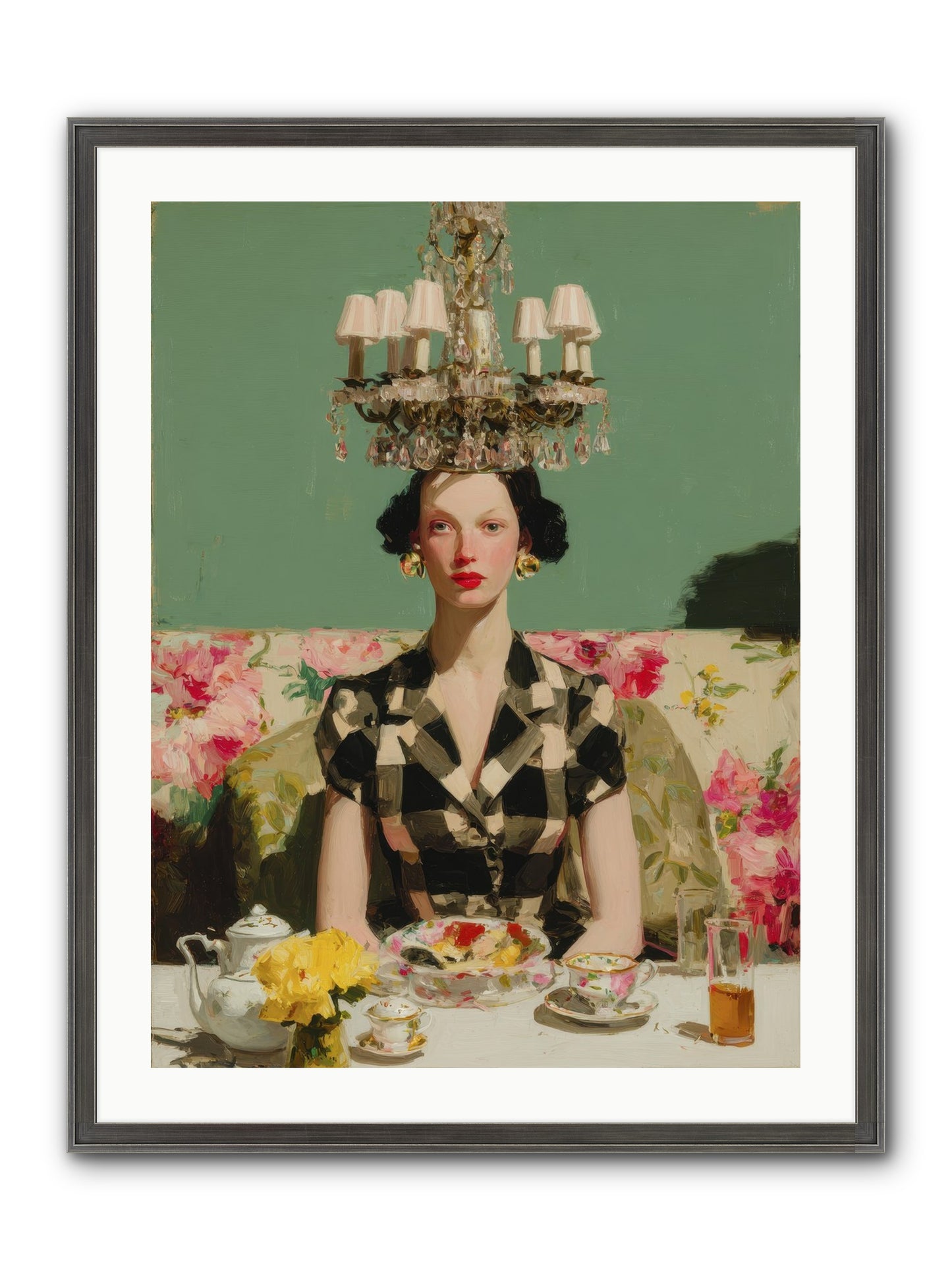 Carnation Row Confidential Framed Print - Slimwoods Black/Silver 24x32