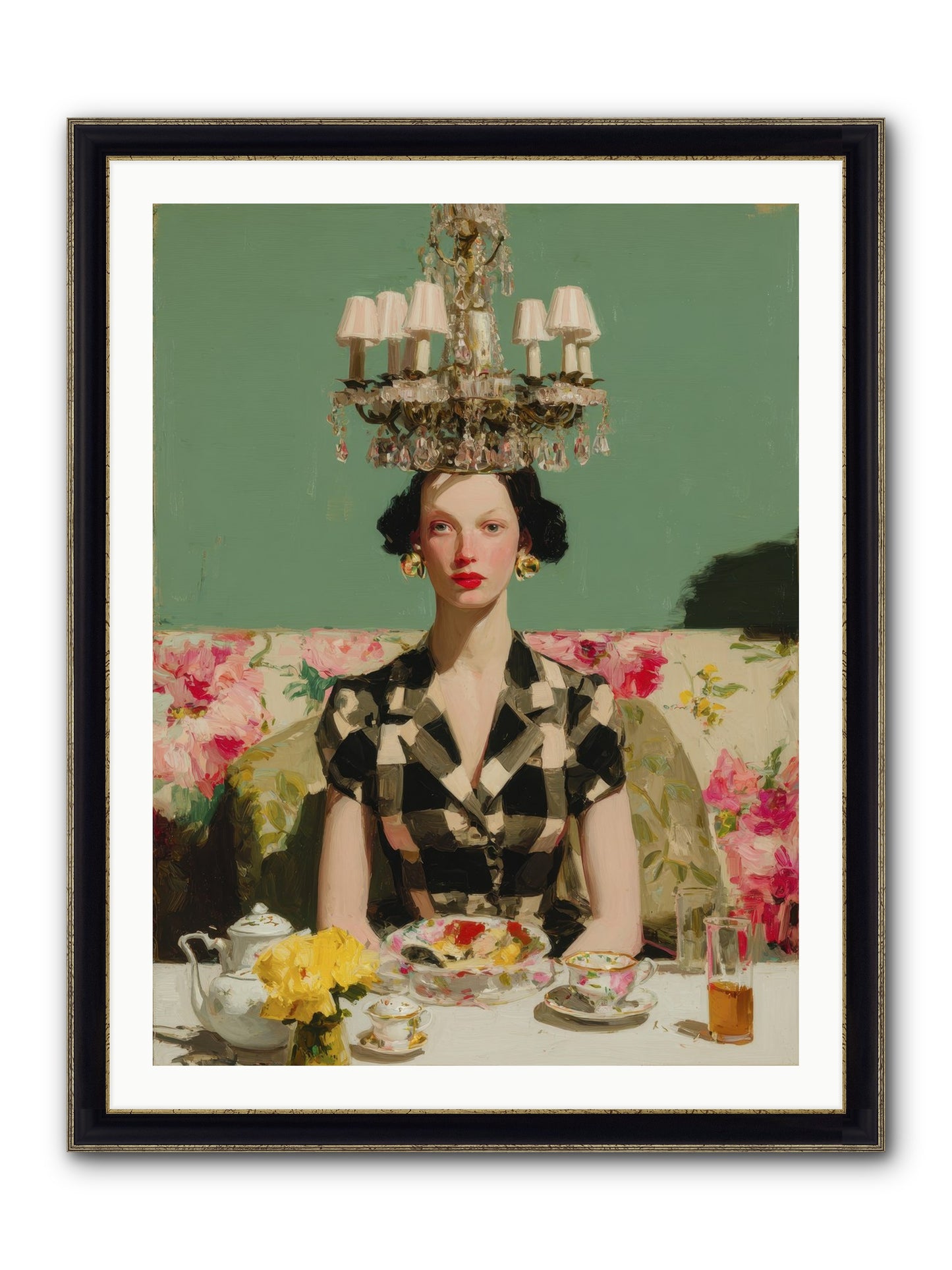 Carnation Row Confidential Framed Print - Black & Gold 30x40
