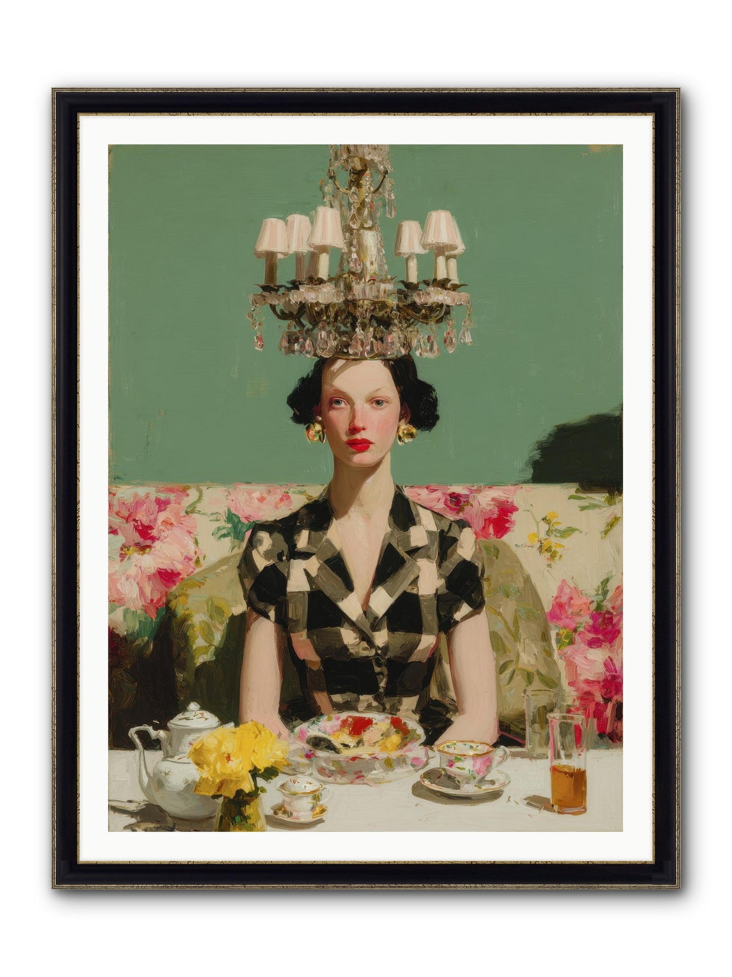 Carnation Row Confidential Framed Print - Black & Gold 36x48
