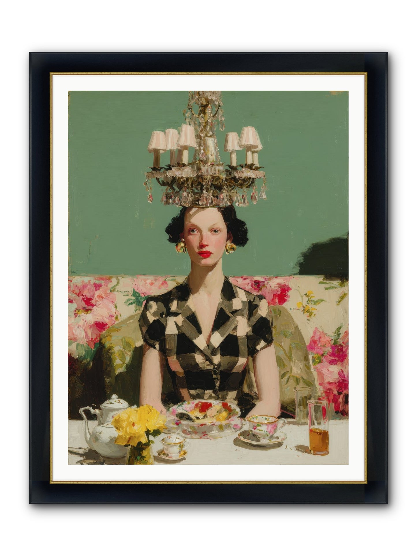 Carnation Row Confidential Framed Print - Wide Black w/Gold 36x48