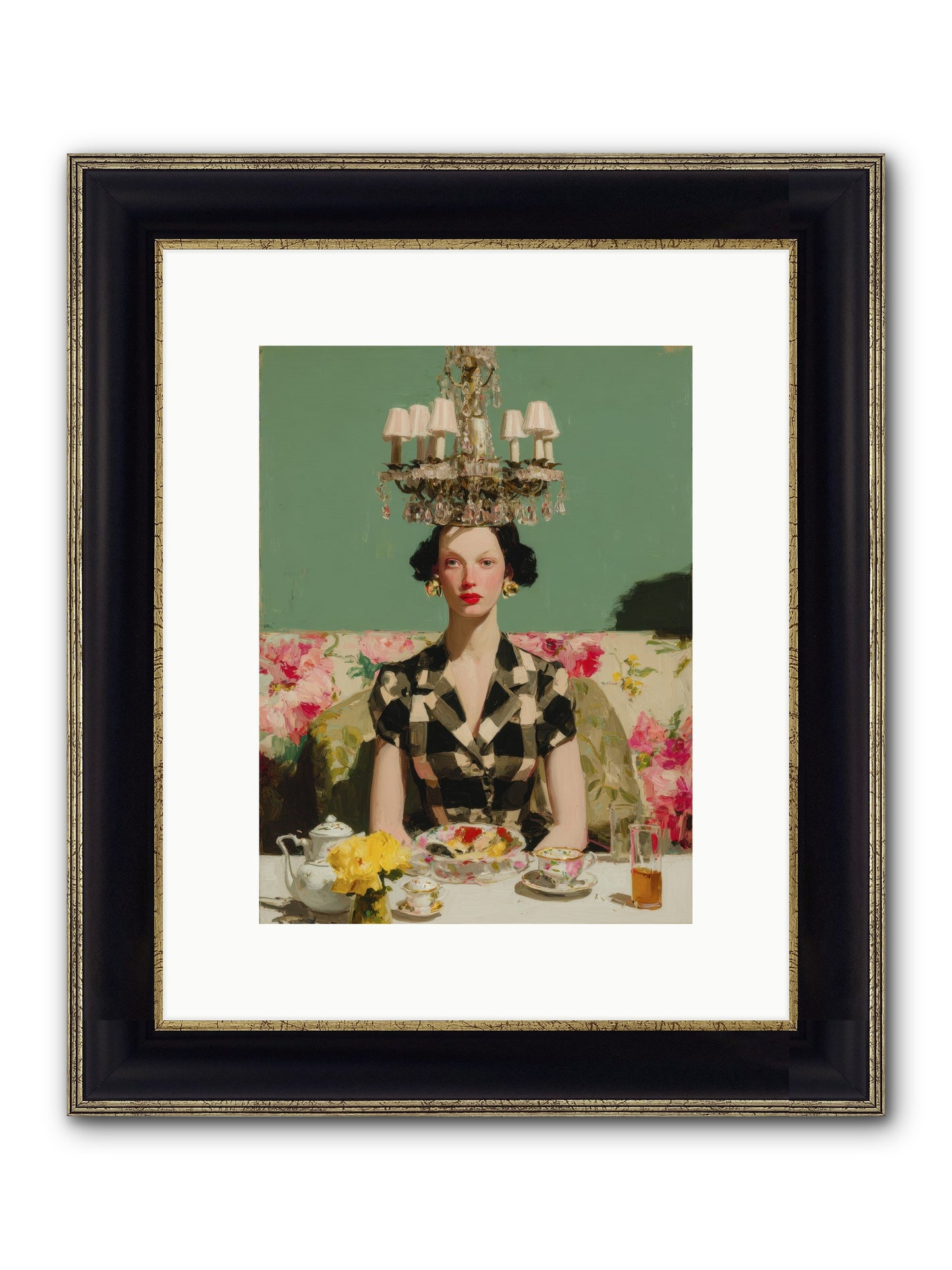 Carnation Row Confidential Framed Print - Black & Gold 9x12