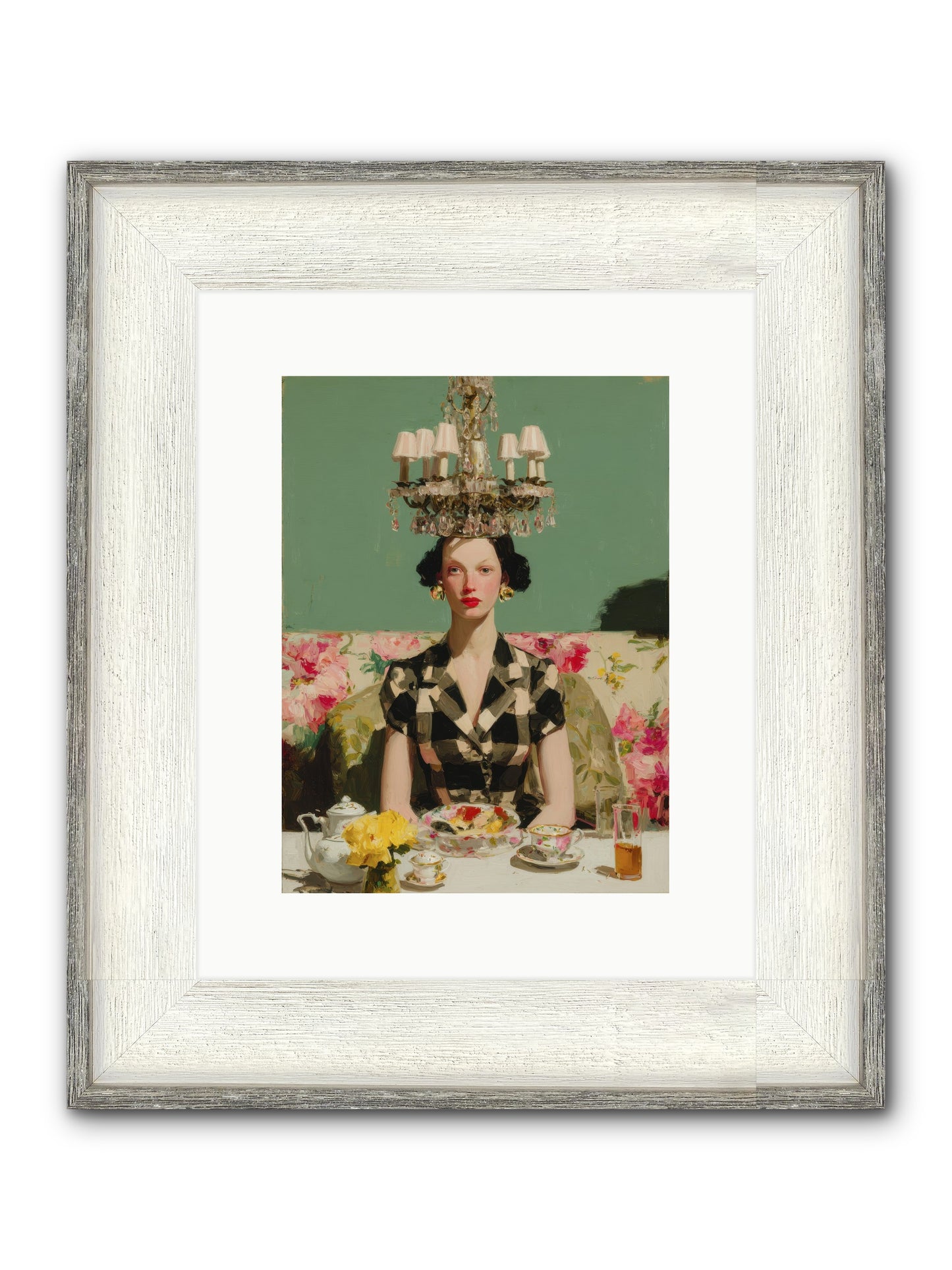 Carnation Row Confidential Framed Print - Driftwood White 9x12