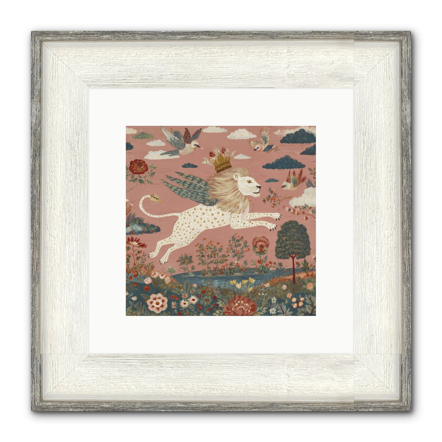 Cashmere Circus Framed Print - Driftwood White 10x10