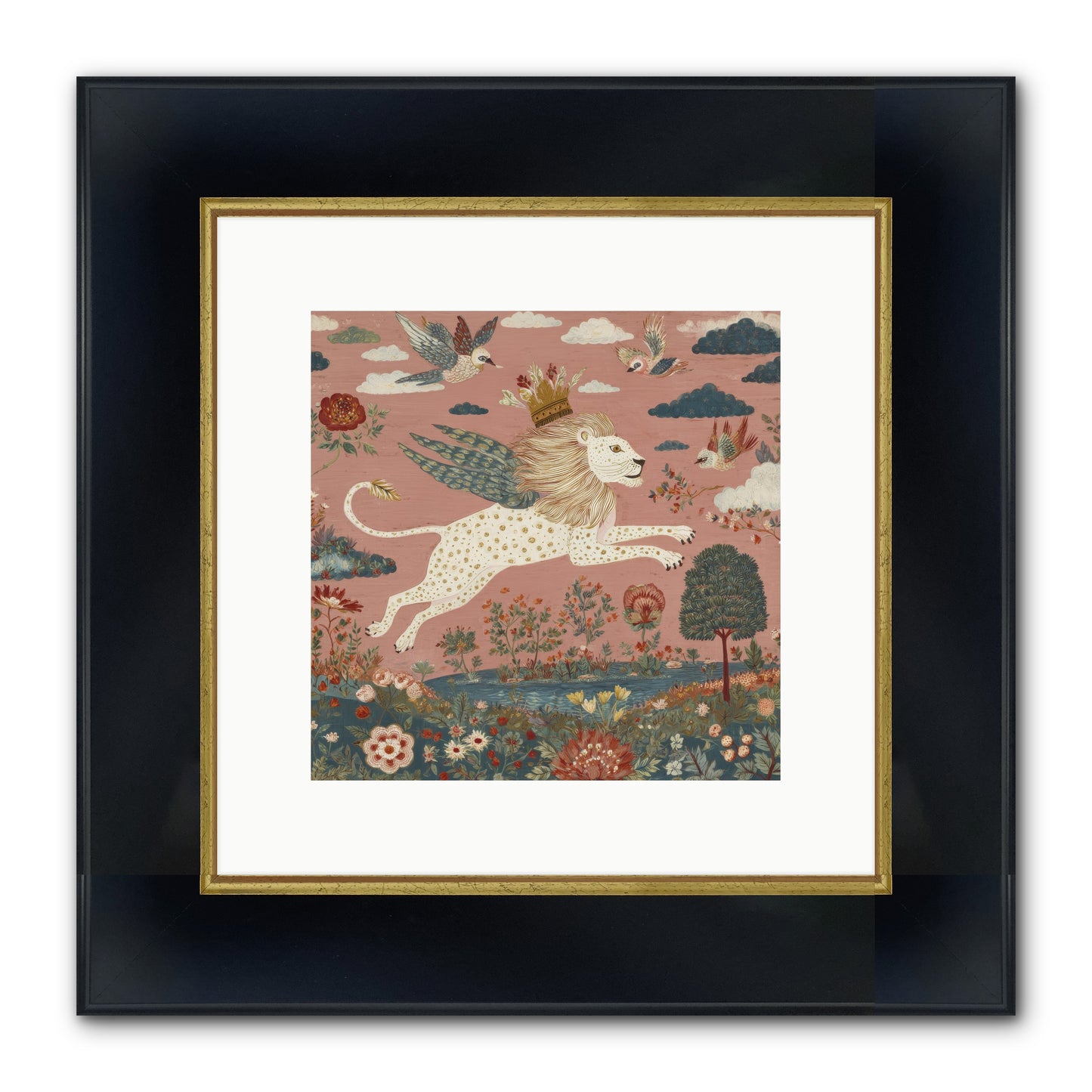 Cashmere Circus Framed Print - Wide Black w/Gold 10x10