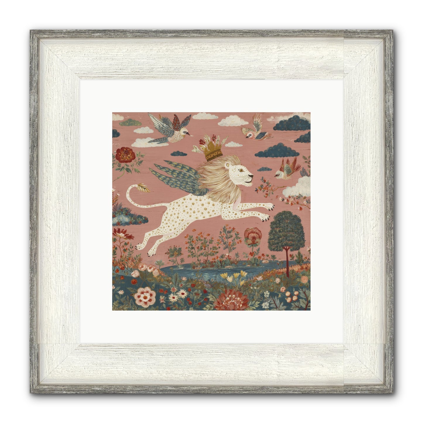 Cashmere Circus Framed Print - Driftwood White 12x12