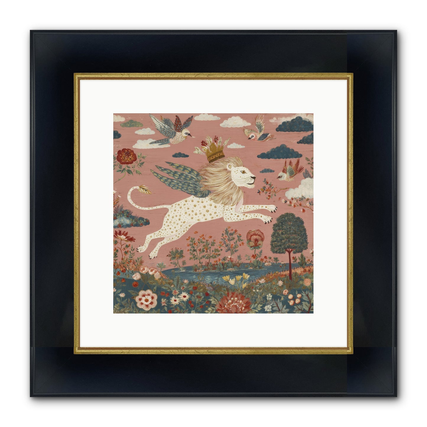 Cashmere Circus Framed Print - Wide Black w/Gold 12x12