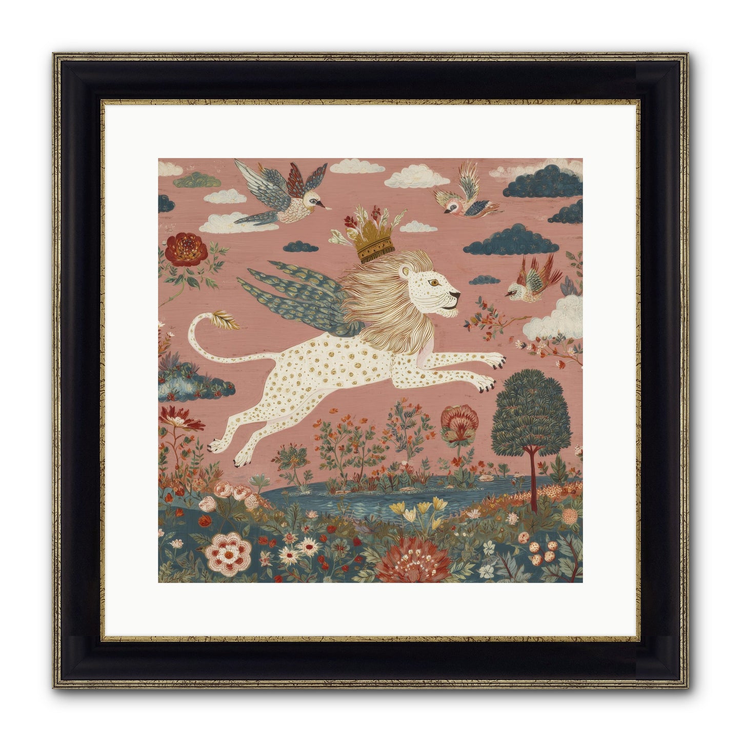 Cashmere Circus Framed Print - Black & Gold 16x16