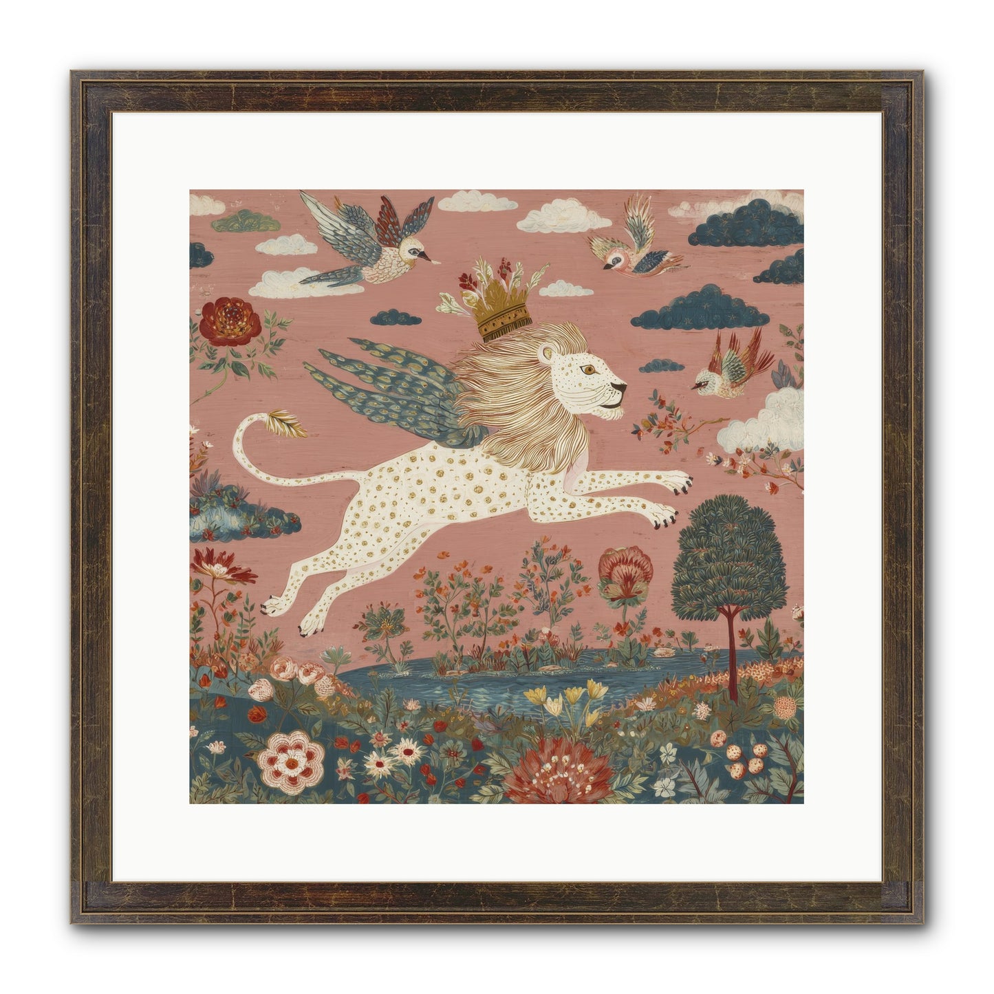 Cashmere Circus Framed Print - Slimwoods Black/Gold 16x16