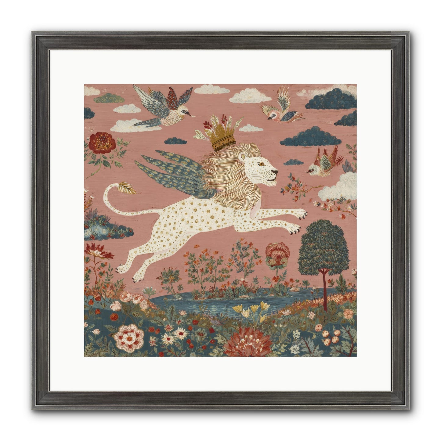 Cashmere Circus Framed Print - Slimwoods Black/Silver 16x16