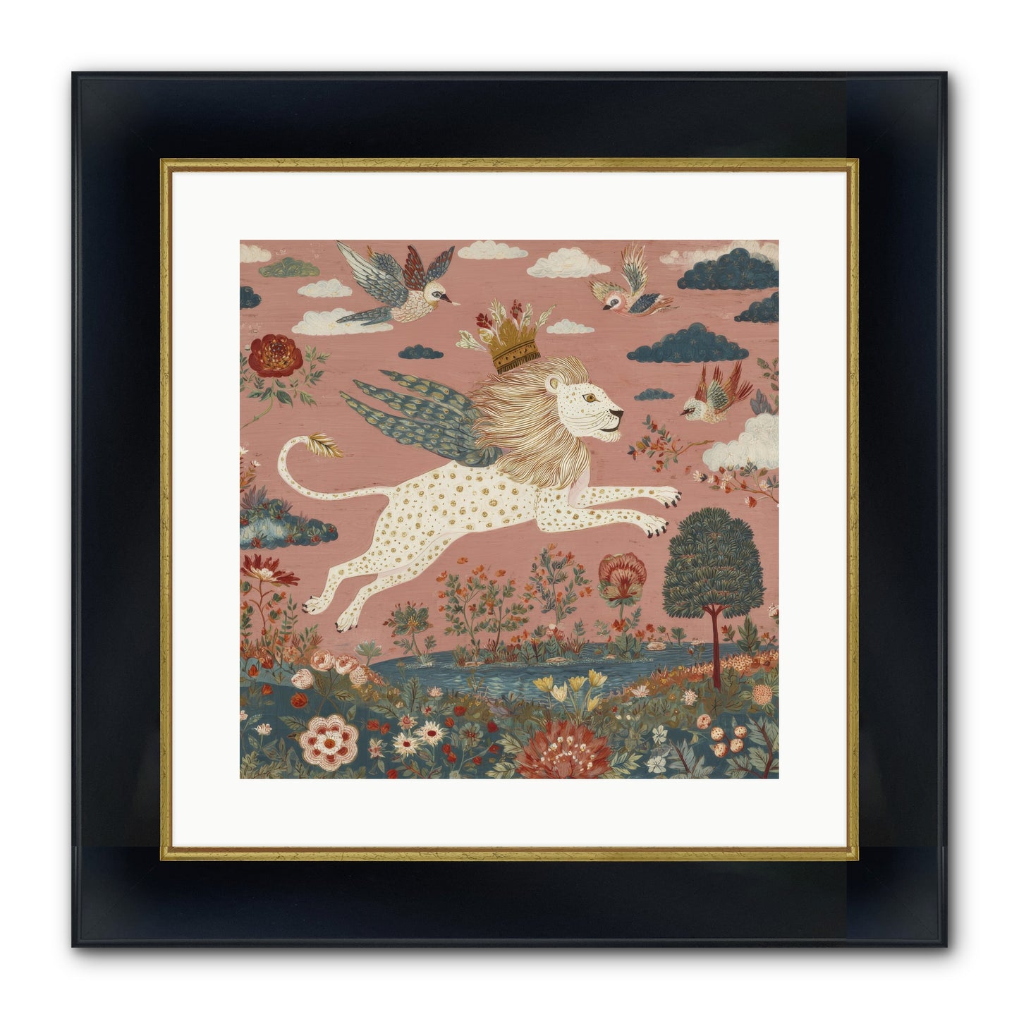Cashmere Circus Framed Print - Wide Black w/Gold 16x16