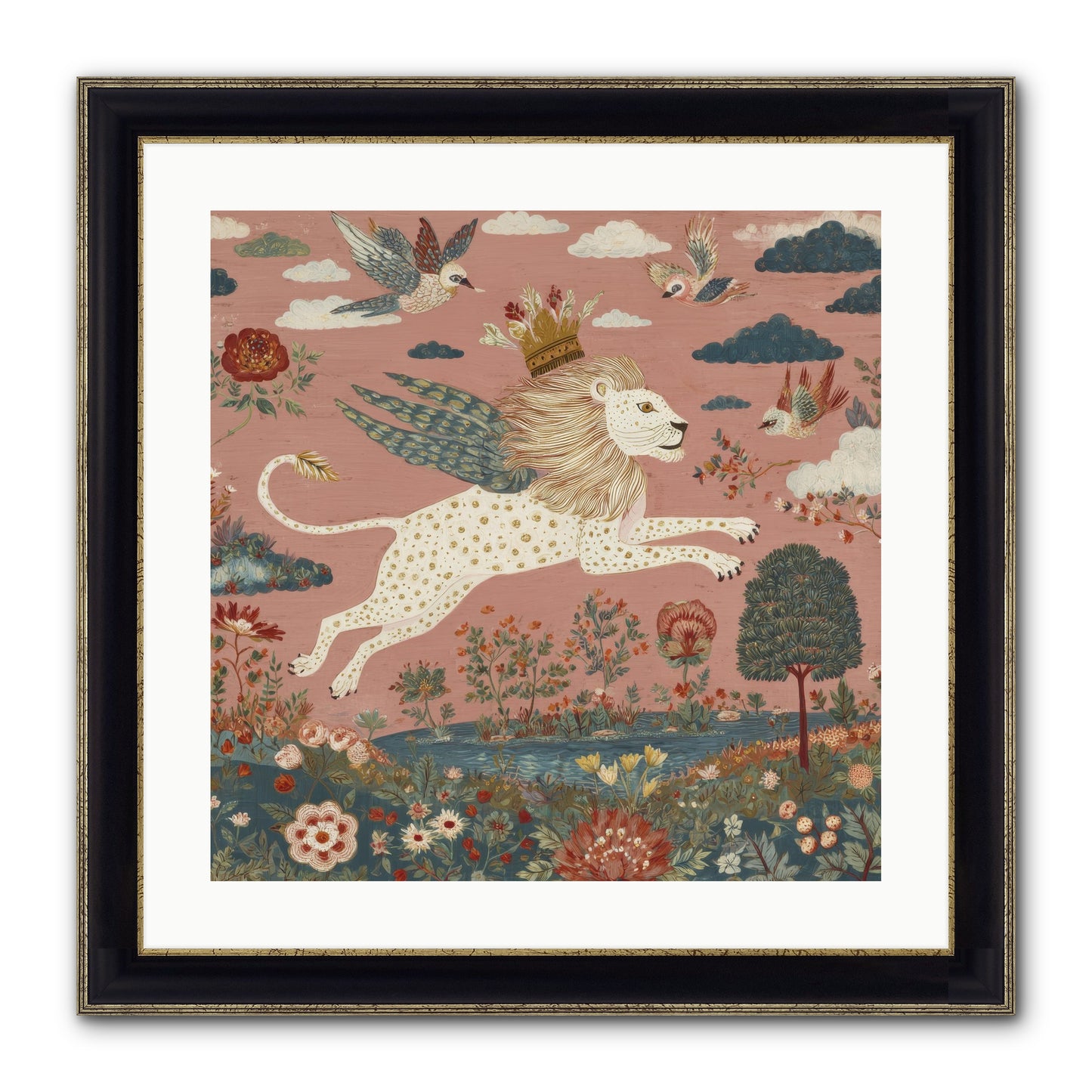Cashmere Circus Framed Print - Black & Gold 20x20