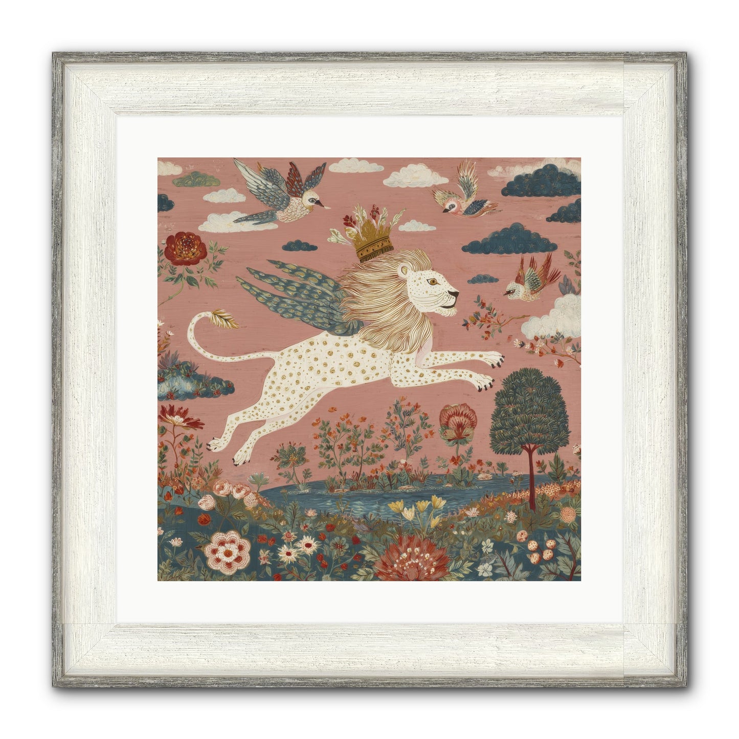 Cashmere Circus Framed Print - Driftwood White 20x20
