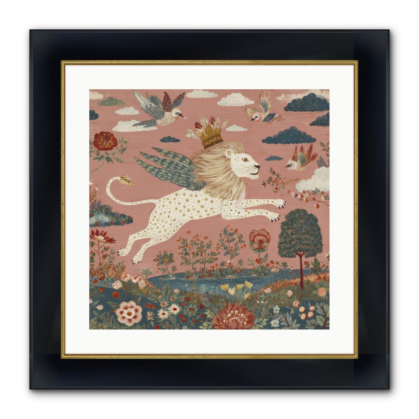 Cashmere Circus Framed Print - Wide Black w/Gold 20x20
