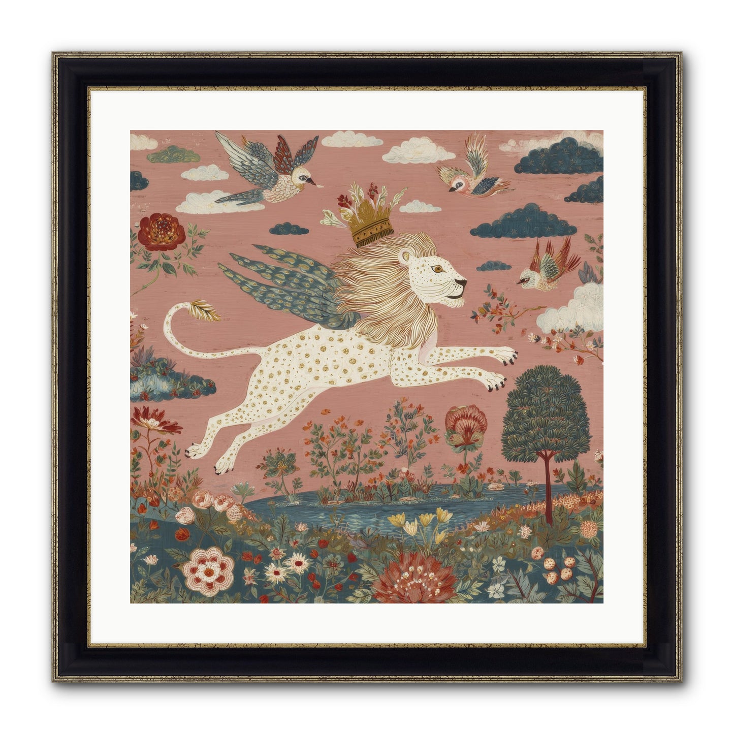 Cashmere Circus Framed Print - Black & Gold 24x24