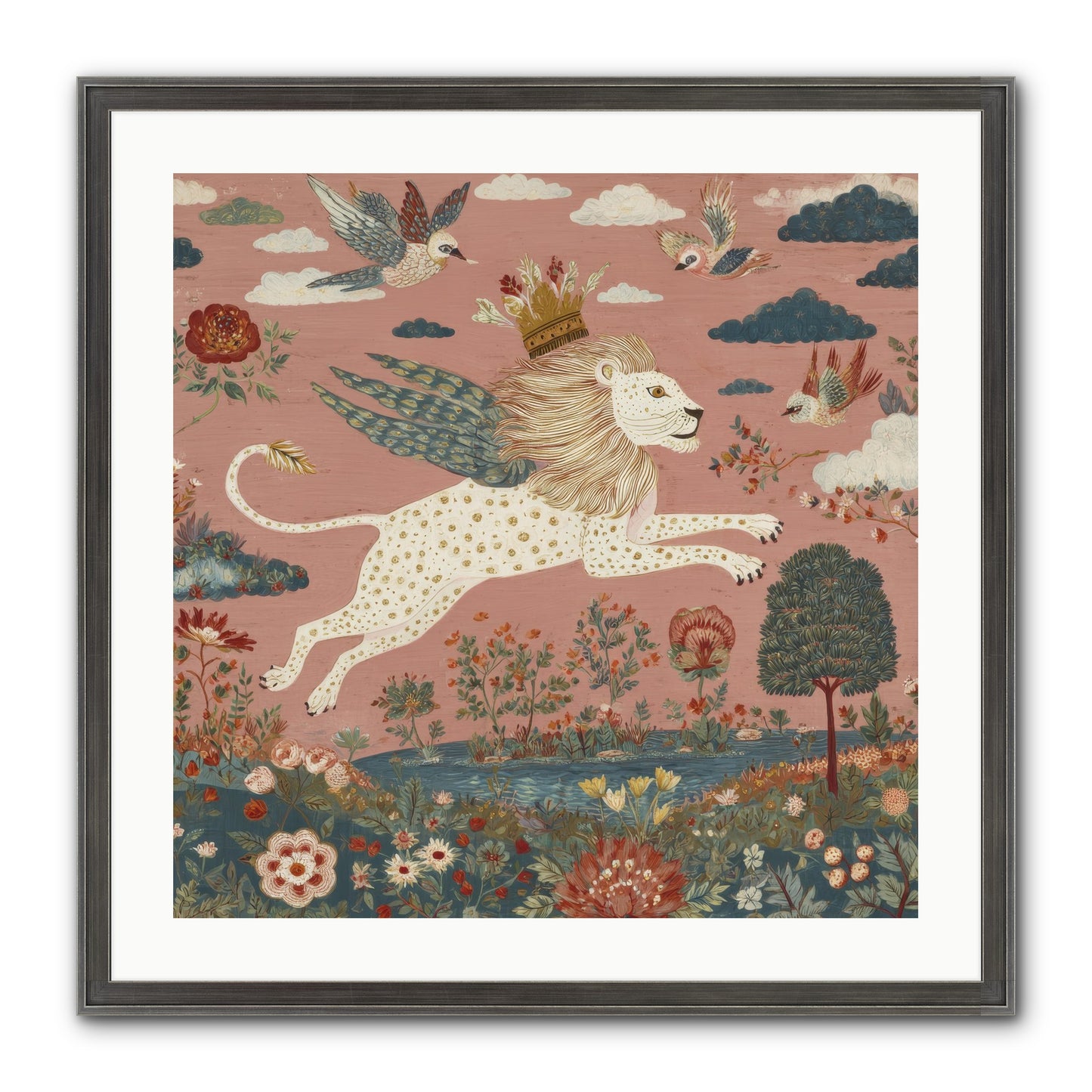 Cashmere Circus Framed Print - Slimwoods Black/Silver 24x24