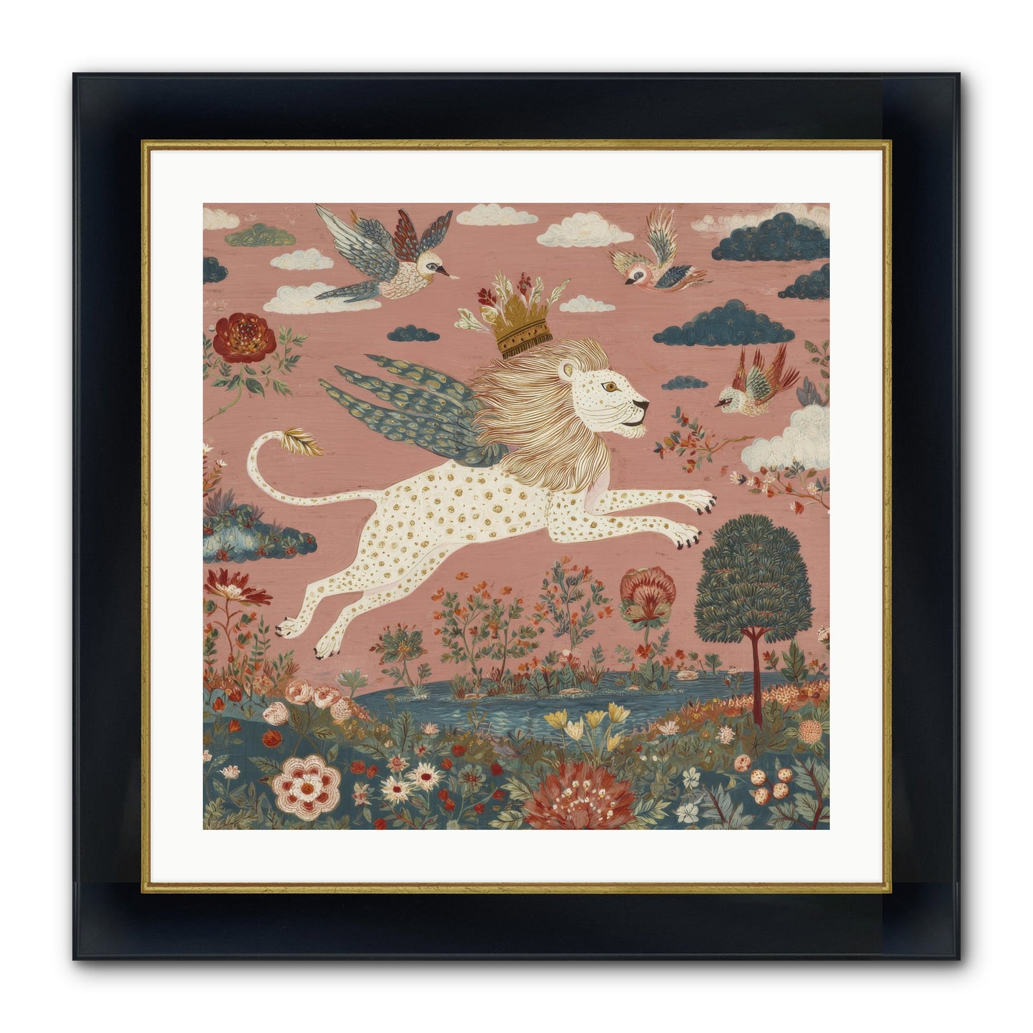 Cashmere Circus Framed Print - Wide Black w/Gold 24x24