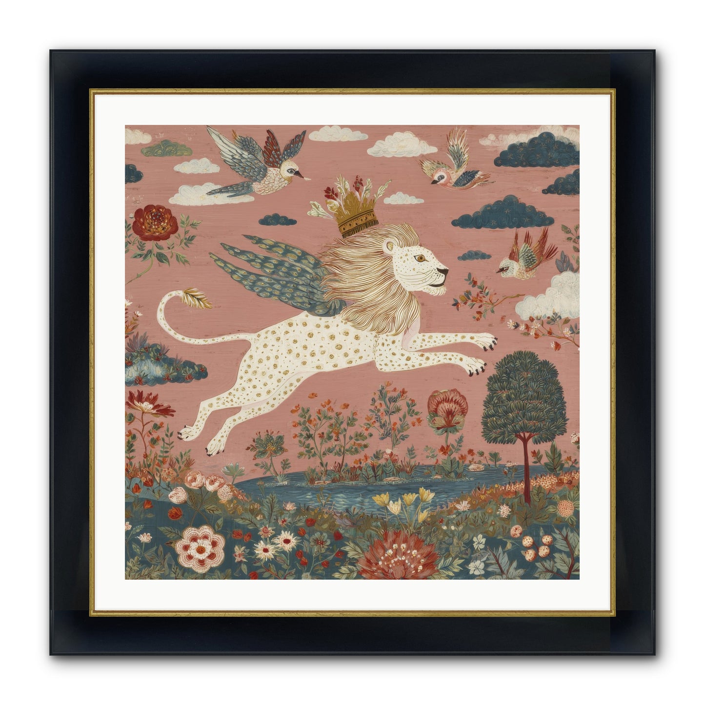 Cashmere Circus Framed Print - Wide Black w/Gold 30x30