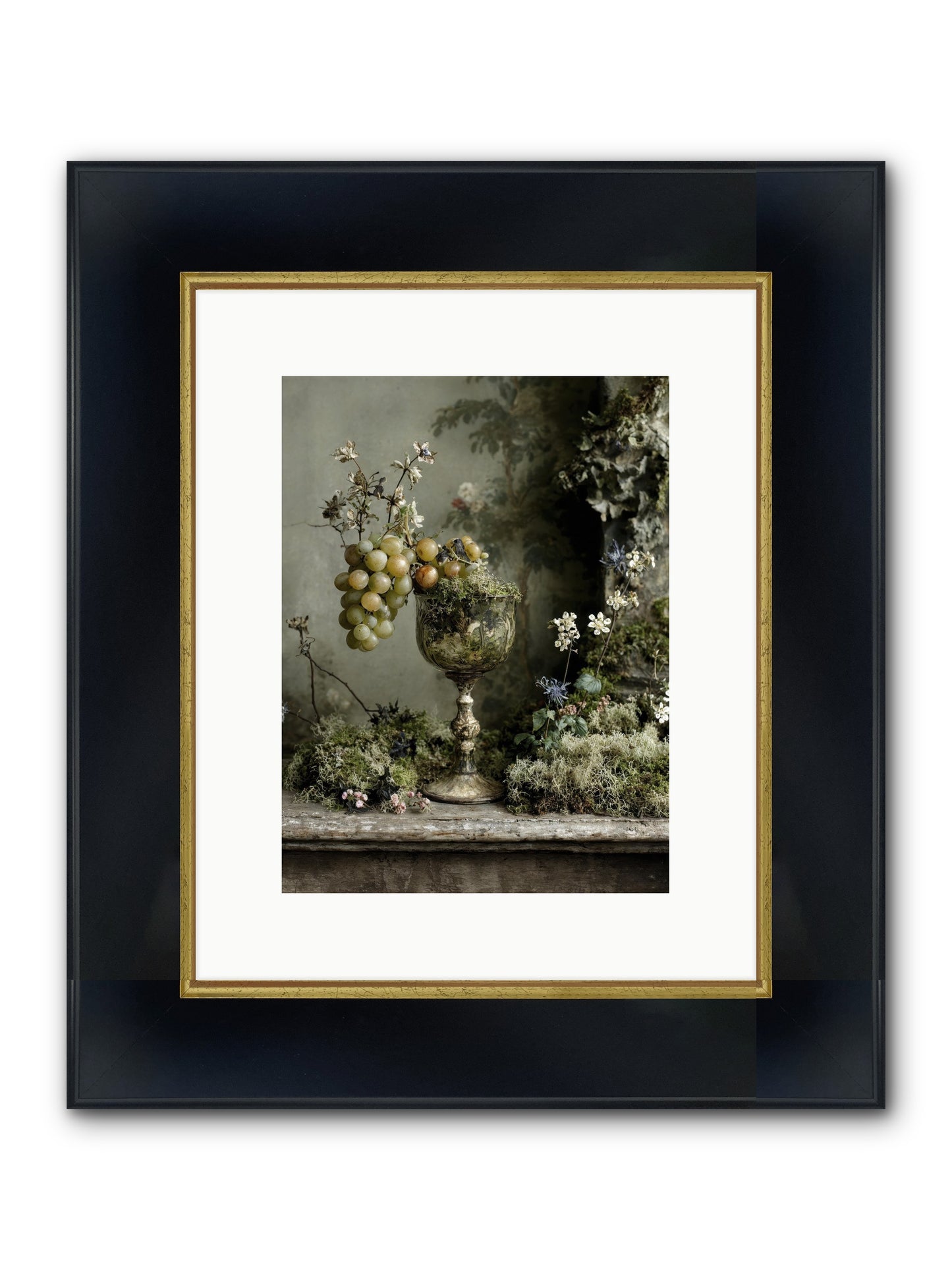 Catalina Framed Print - Wide Black w/Gold 9x12