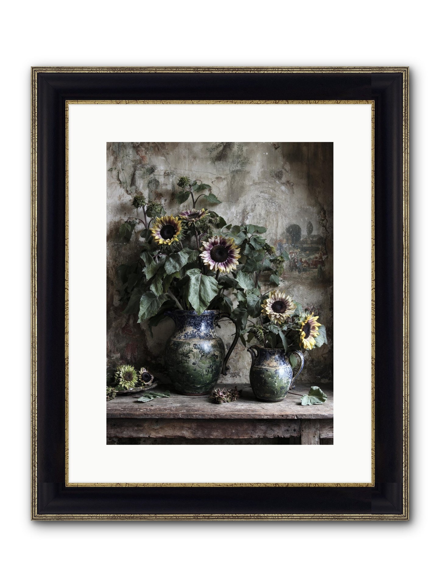 Catching Butterflies Framed Print - Black & Gold 12x16