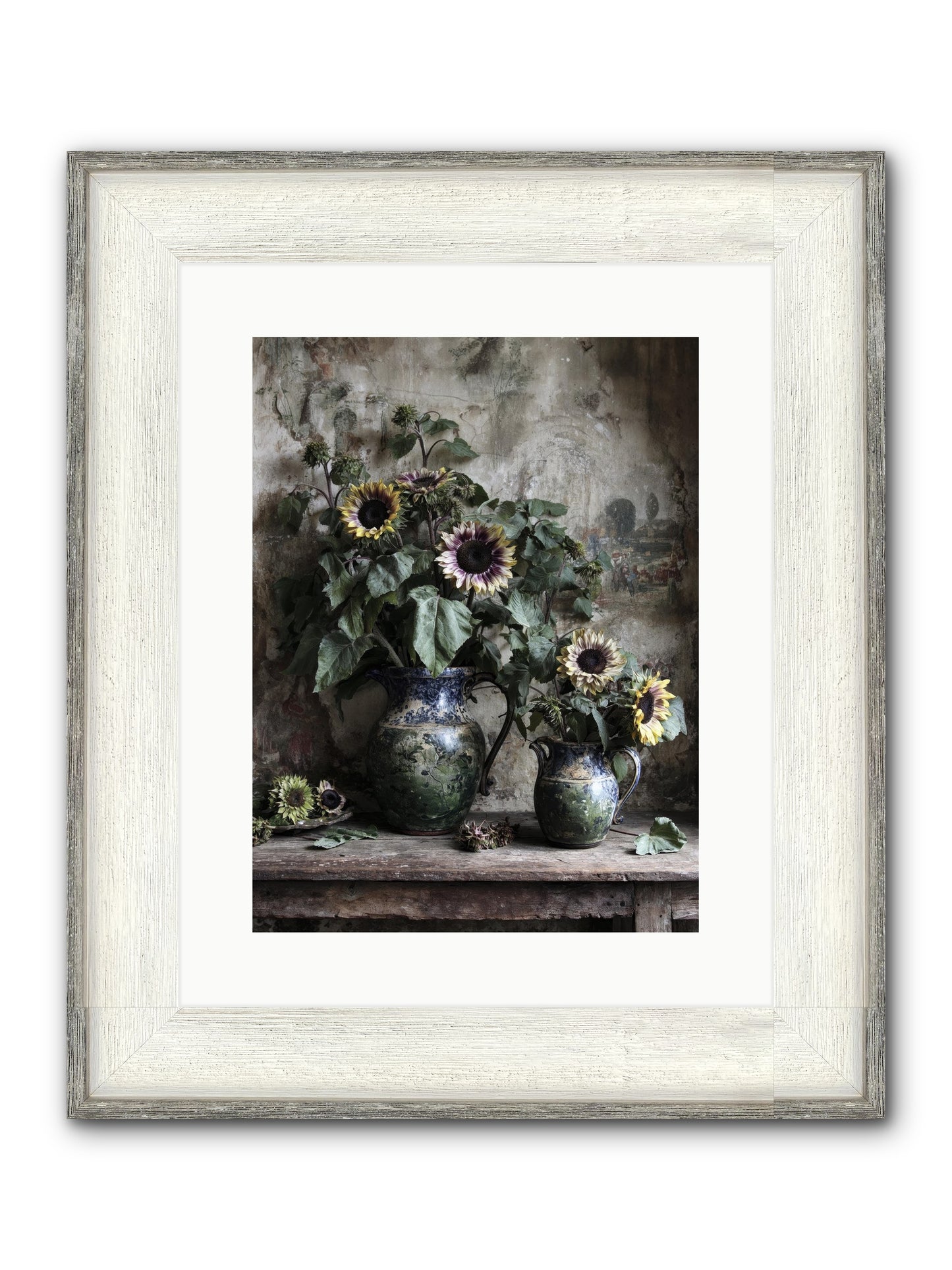 Catching Butterflies Framed Print - Driftwood White 12x16