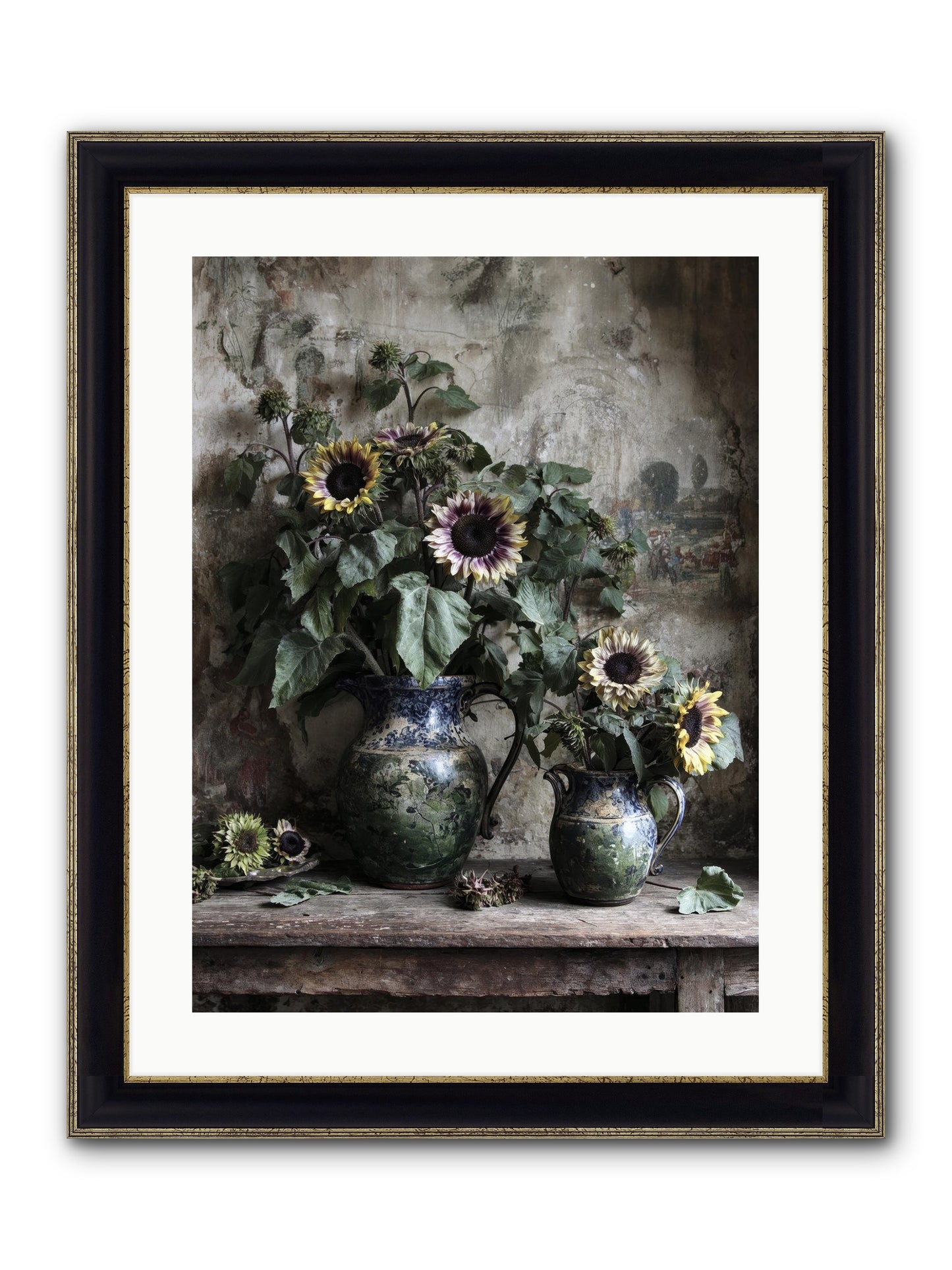 Catching Butterflies Framed Print - Black & Gold 18x24
