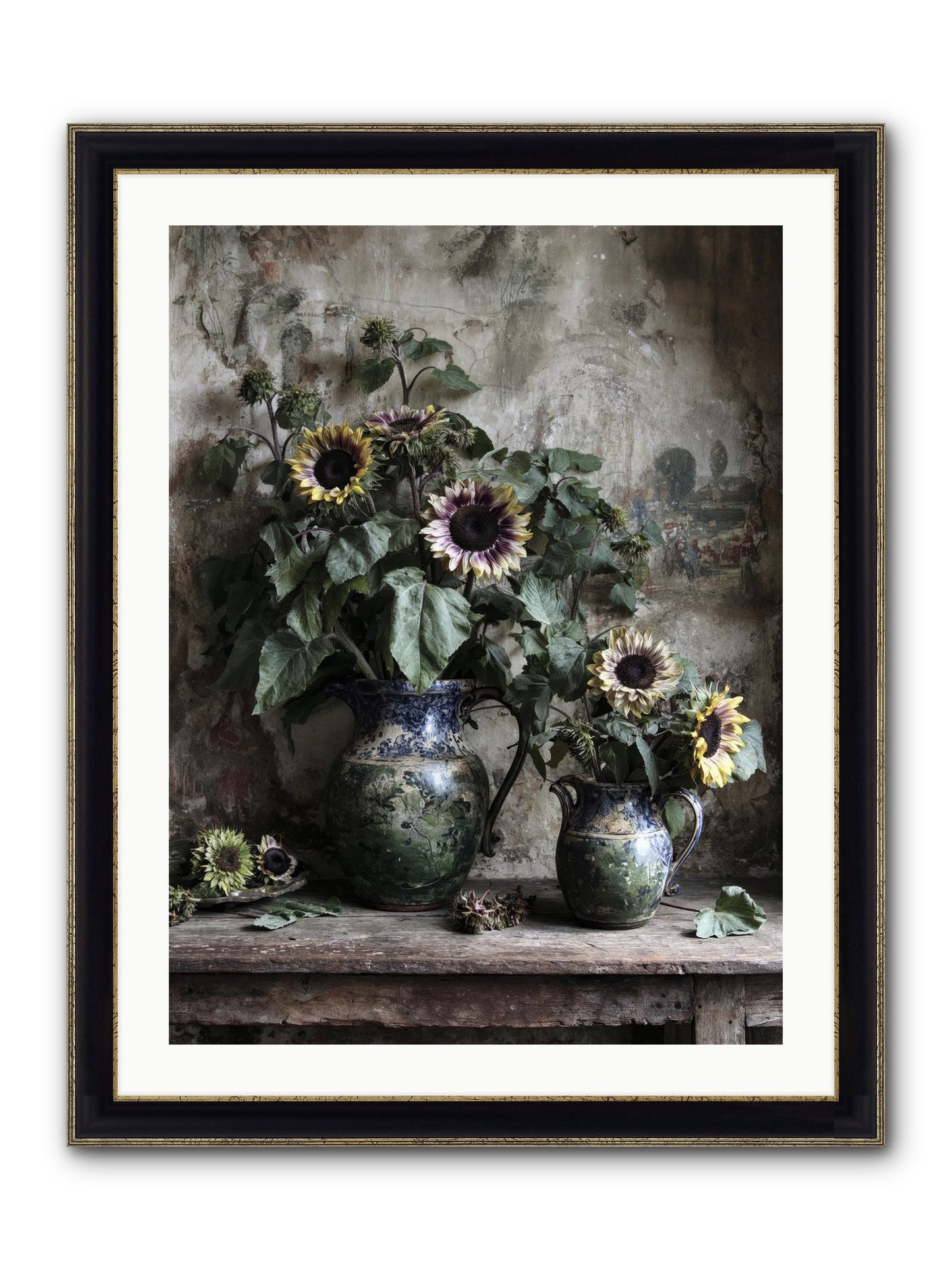 Catching Butterflies Framed Print - Black & Gold 24x32