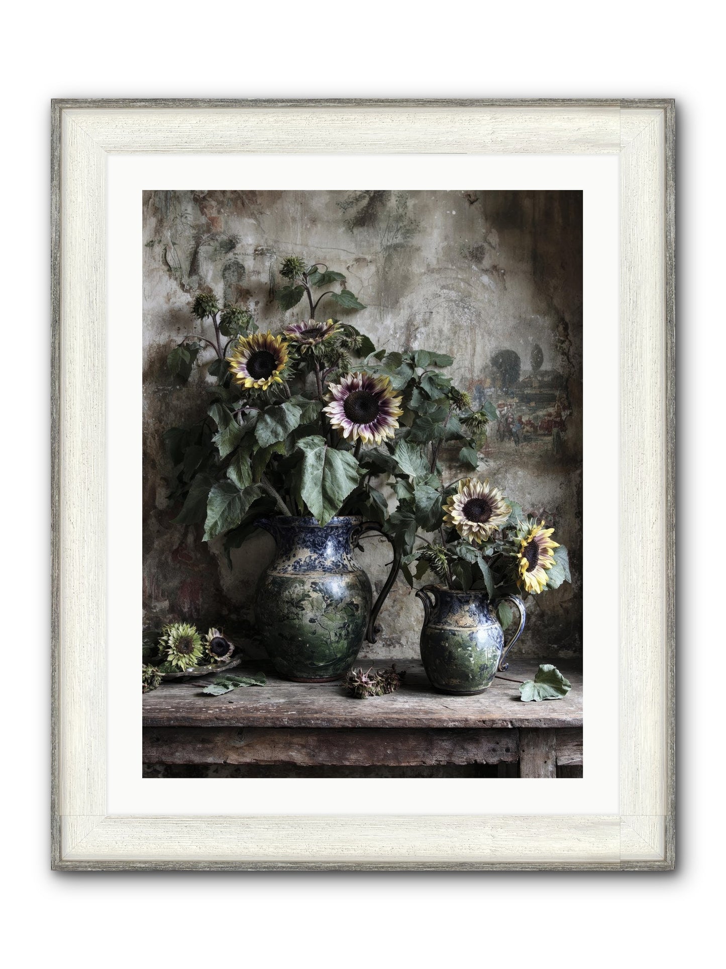 Catching Butterflies Framed Print - Driftwood White 24x32