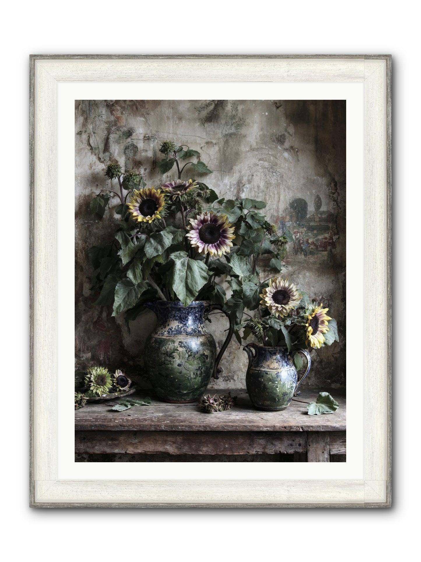 Catching Butterflies Framed Print - Driftwood White 30x40