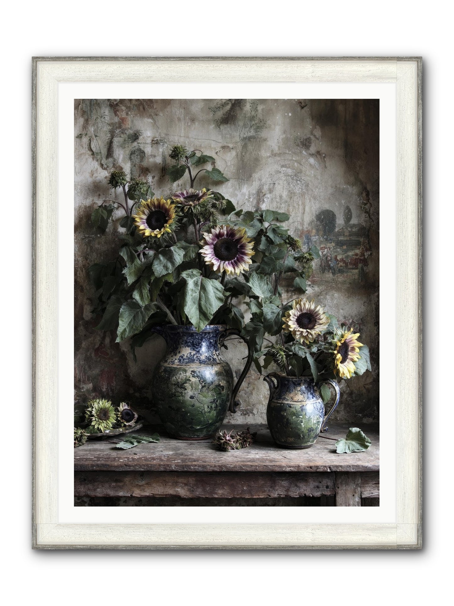 Catching Butterflies Framed Print - Driftwood White 36x48