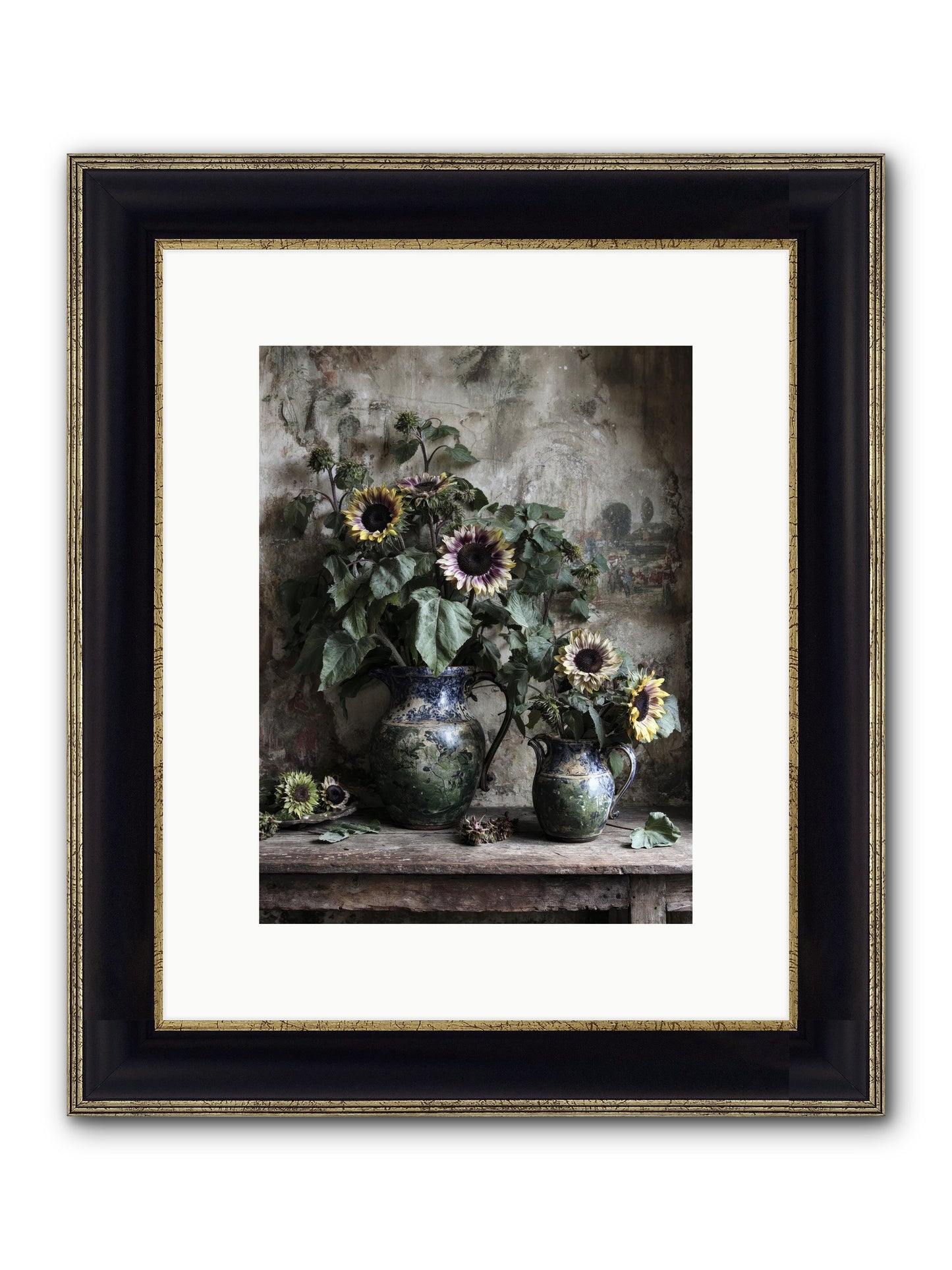 Catching Butterflies Framed Print - Black & Gold 9x12