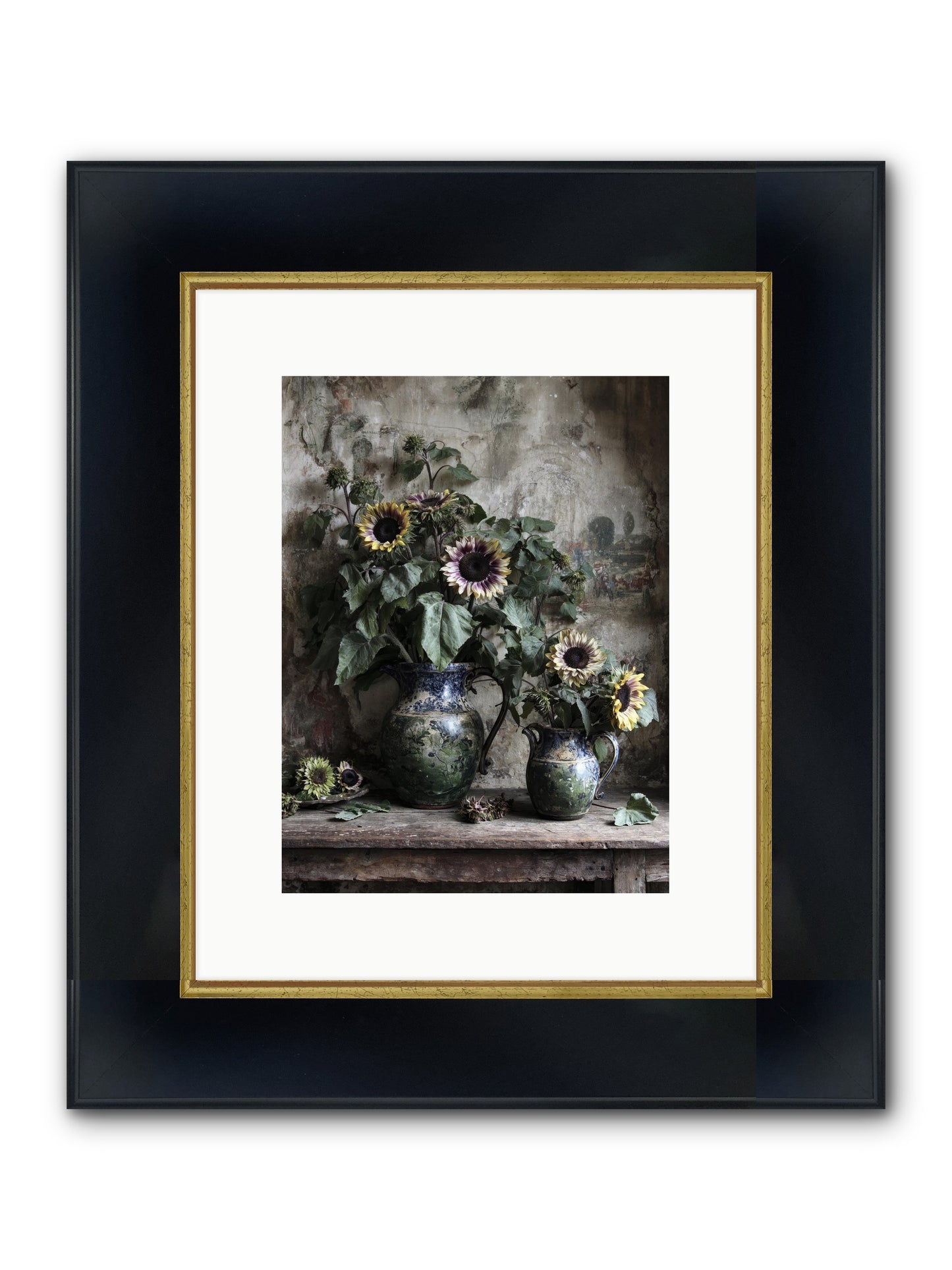Catching Butterflies Framed Print - Wide Black w/Gold 9x12