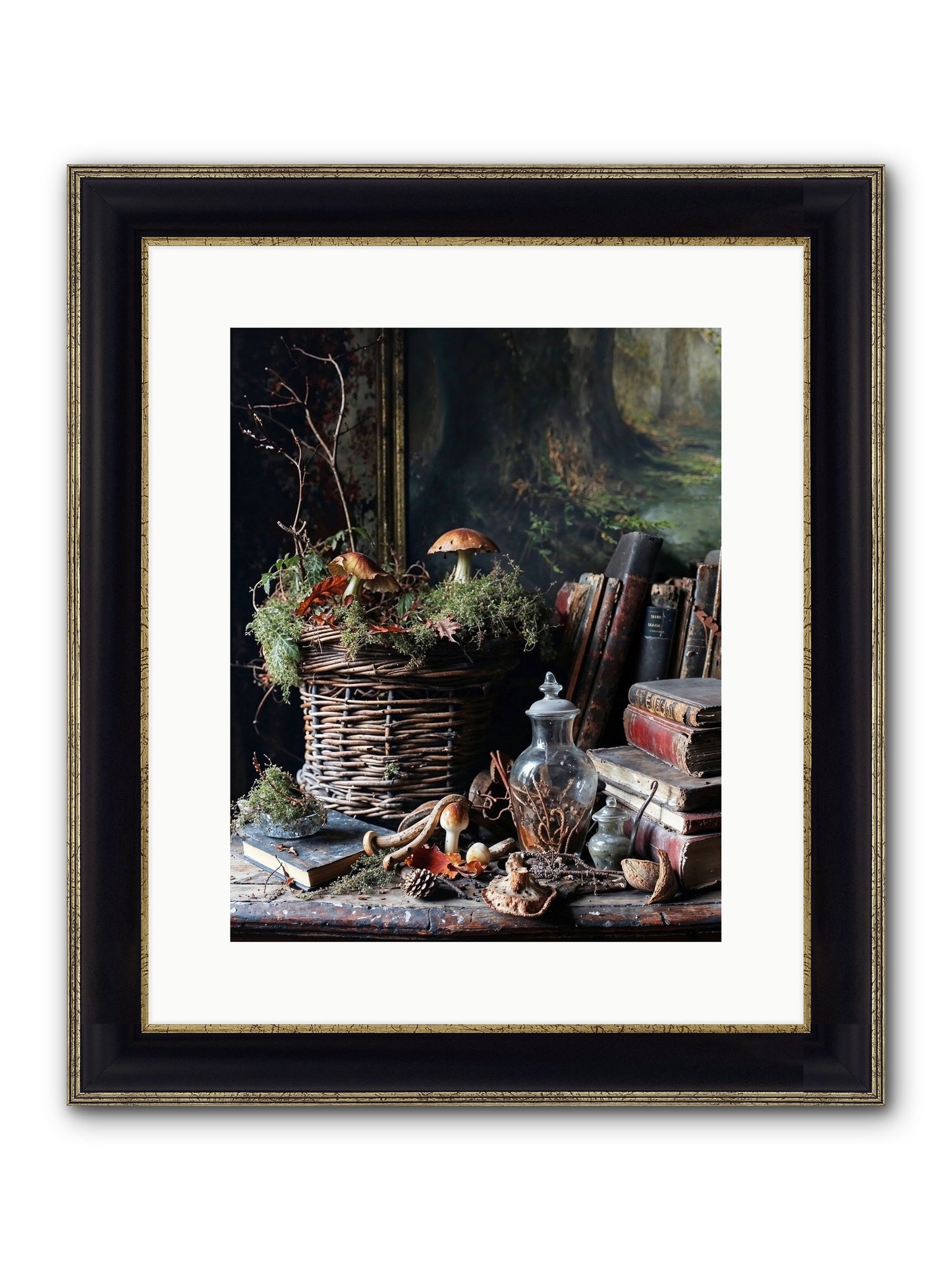 Cathartic Rendering Framed Print - Black & Gold 12x15