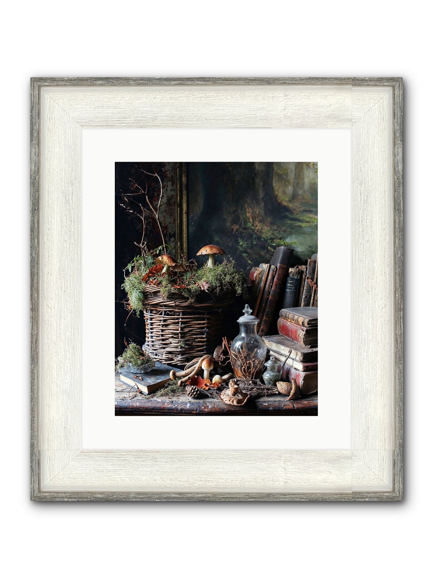 Cathartic Rendering Framed Print - Driftwood White 12x15