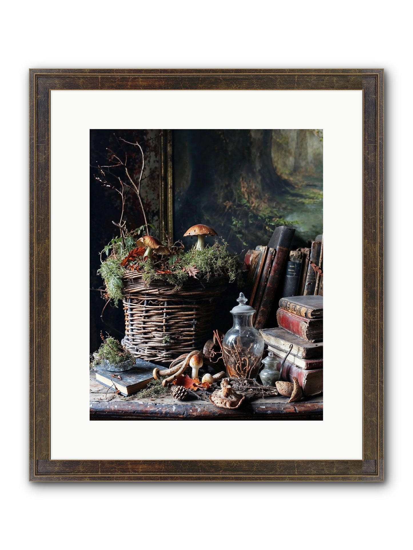 Cathartic Rendering Framed Print - Slimwoods Black/Gold 12x15