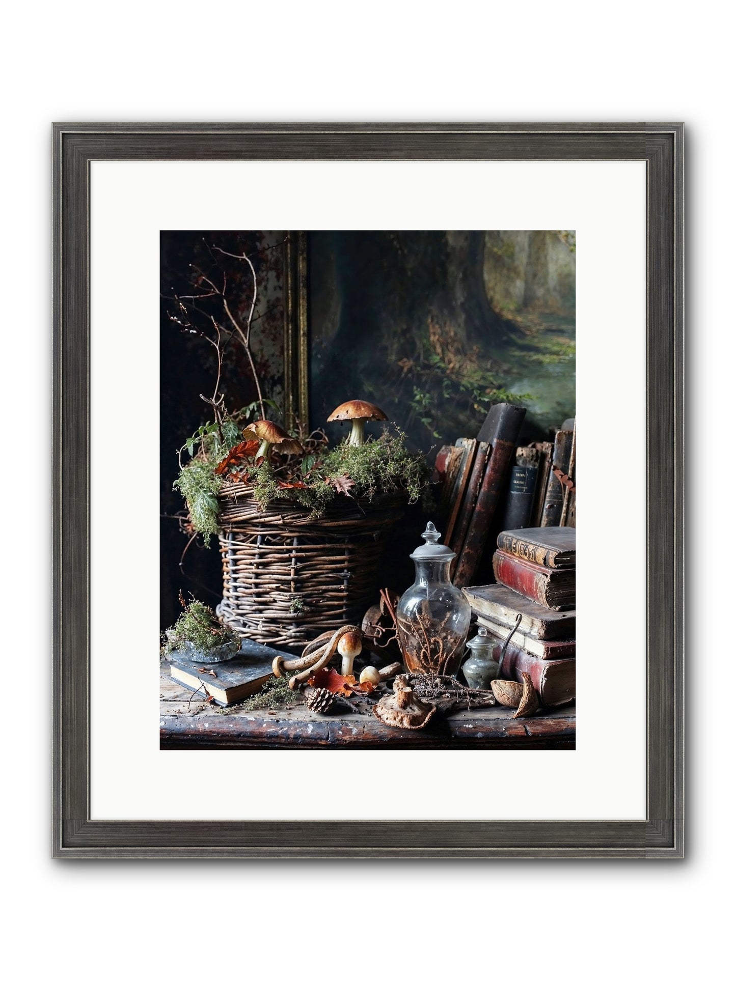 Cathartic Rendering Framed Print - Slimwoods Black/Silver 12x15