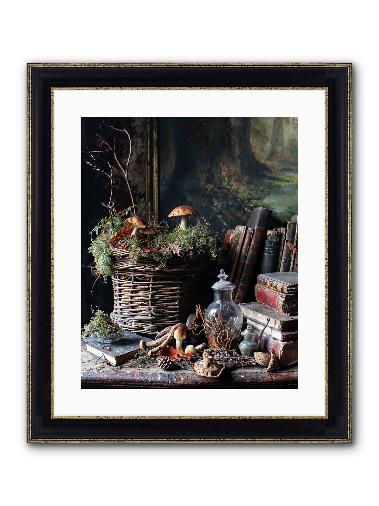 Cathartic Rendering Framed Print - Black & Gold 16x20