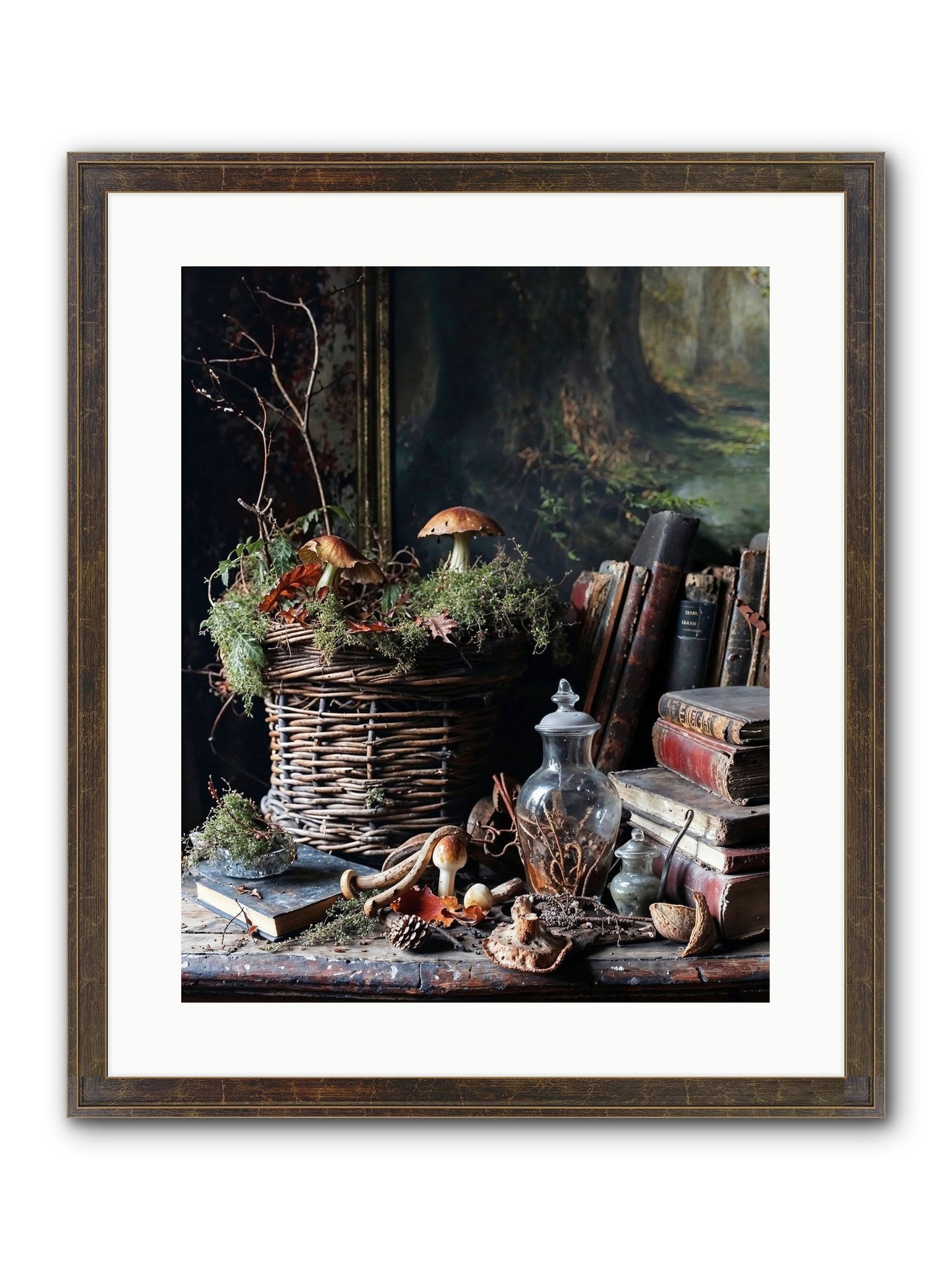 Cathartic Rendering Framed Print - Slimwoods Black/Gold 16x20