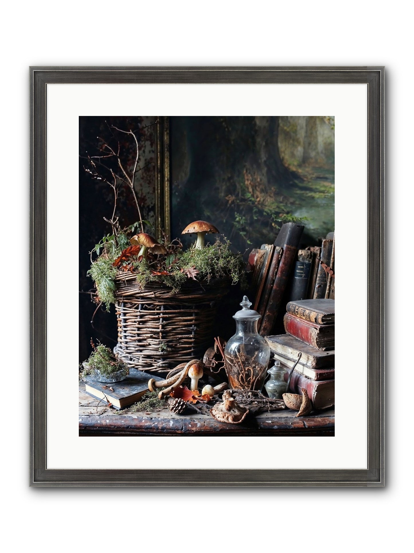 Cathartic Rendering Framed Print - Slimwoods Black/Silver 16x20