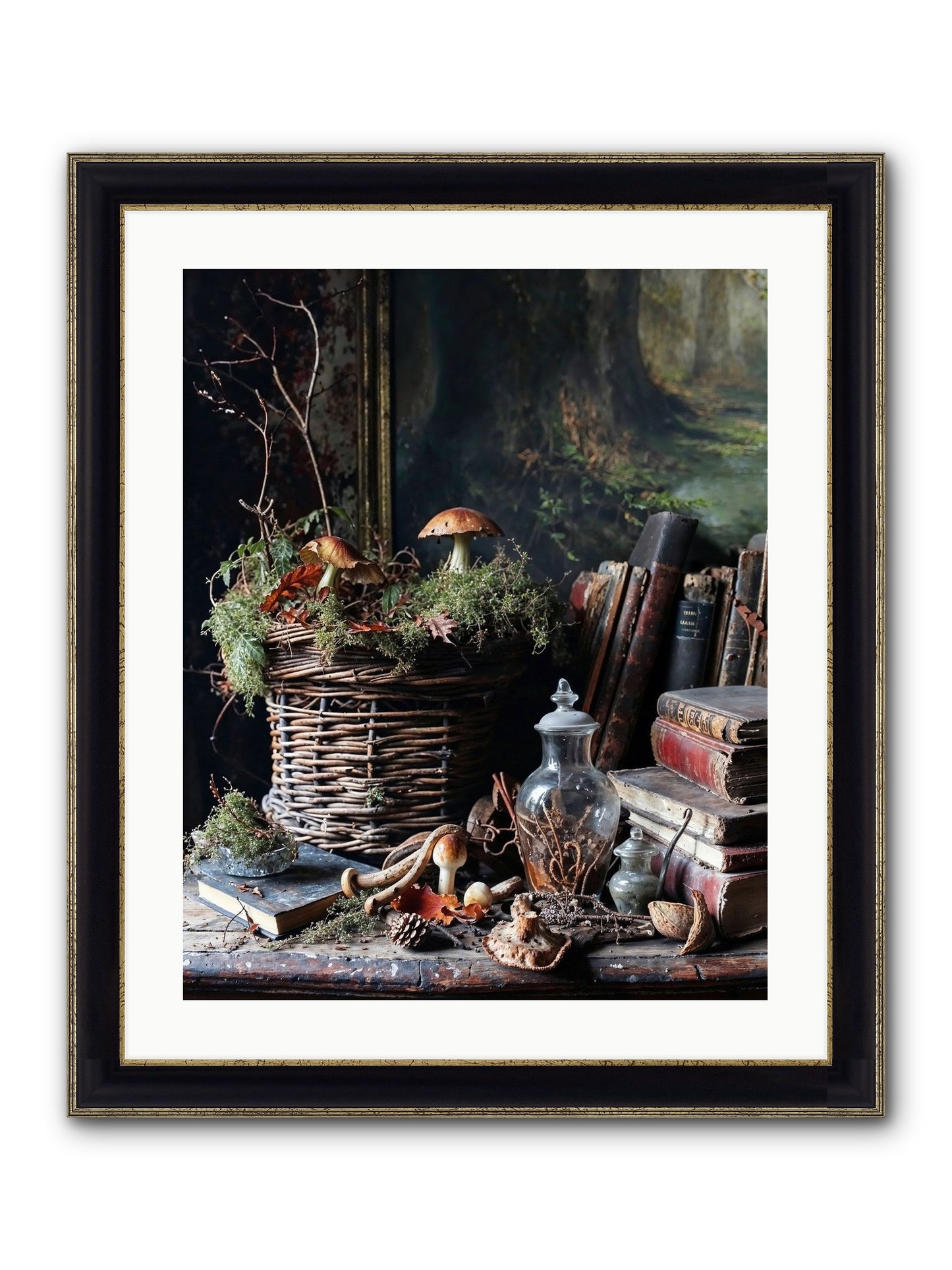 Cathartic Rendering Framed Print - Black & Gold 20x25