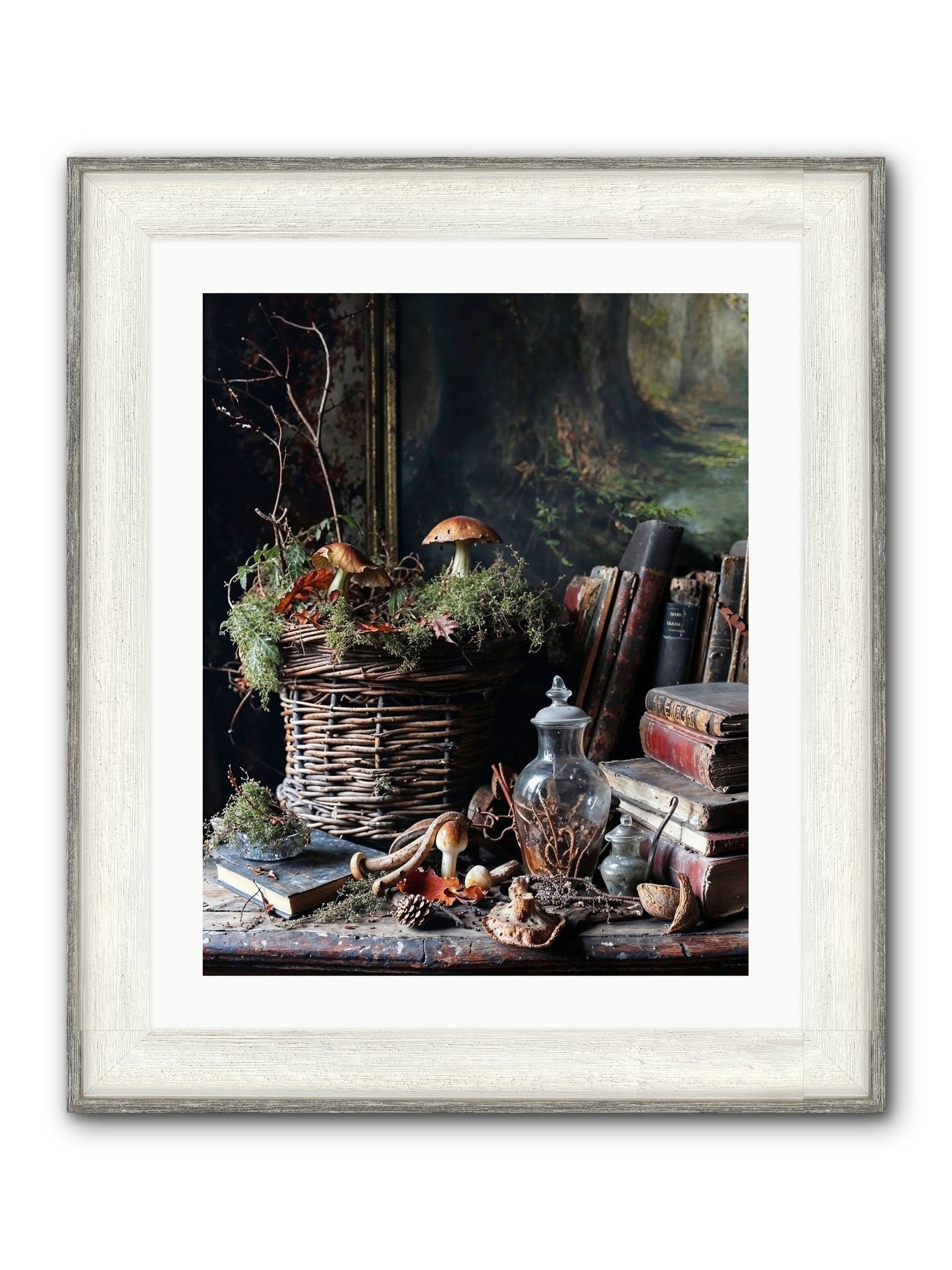 Cathartic Rendering Framed Print - Driftwood White 20x25